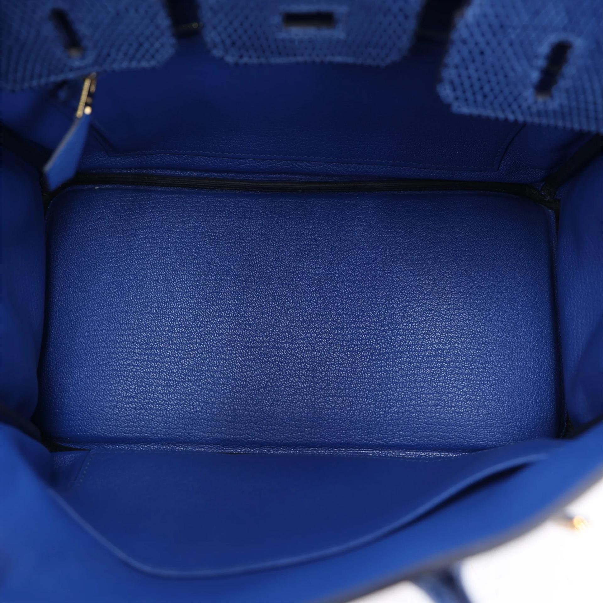 Unused ( Rank NS ) HERMÈS Birkin 25 Touch Bleu France (71) Bleu Saphir (73) Togo Lizard Permabrass hardware W (2024) - 11