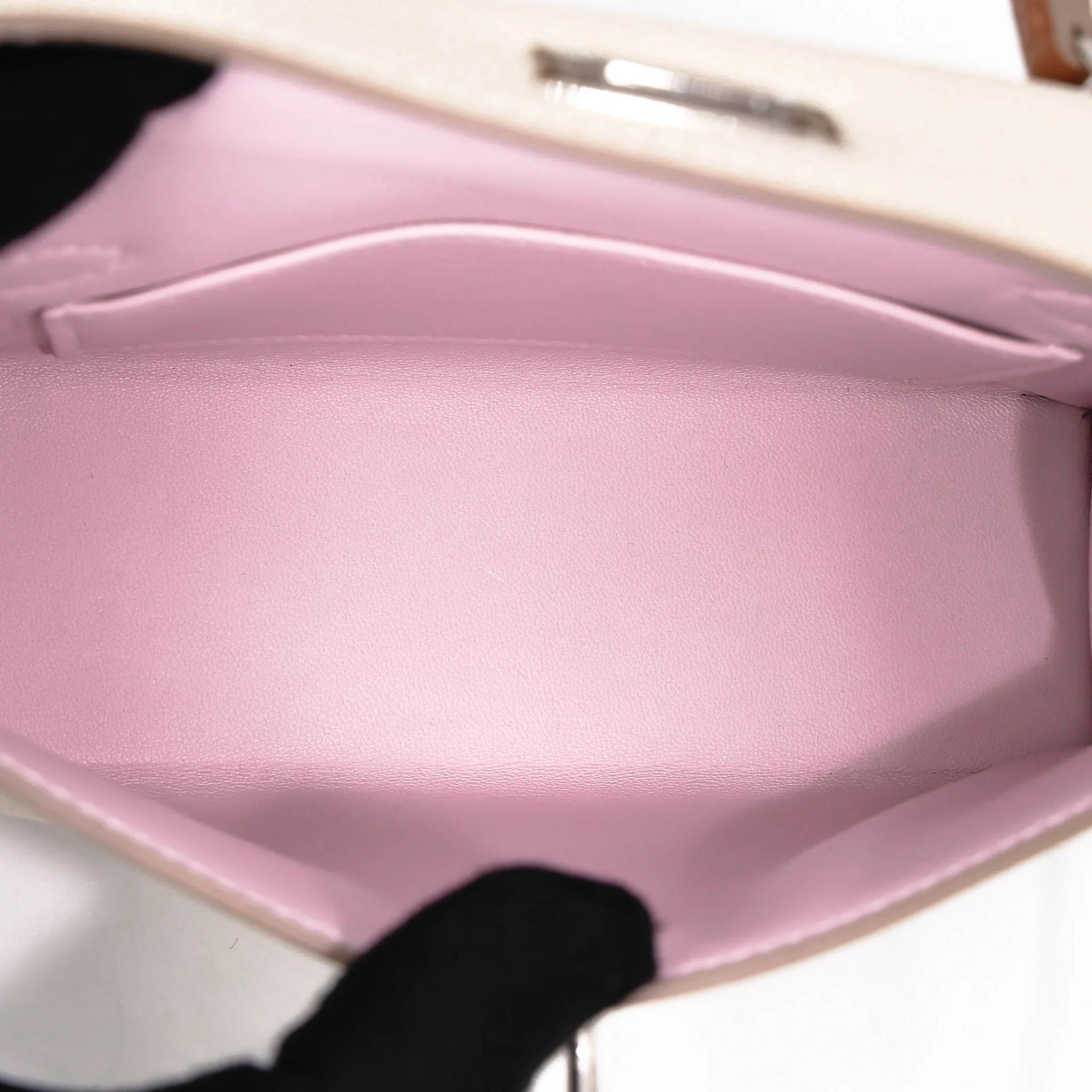 Unused ( Rank NS ) HERMÈS Mini Kelly II Nata (I2) Biscuit (4B) Mauve Sylvestre (X9) Epsom Palladium hardware U (2022) - 17