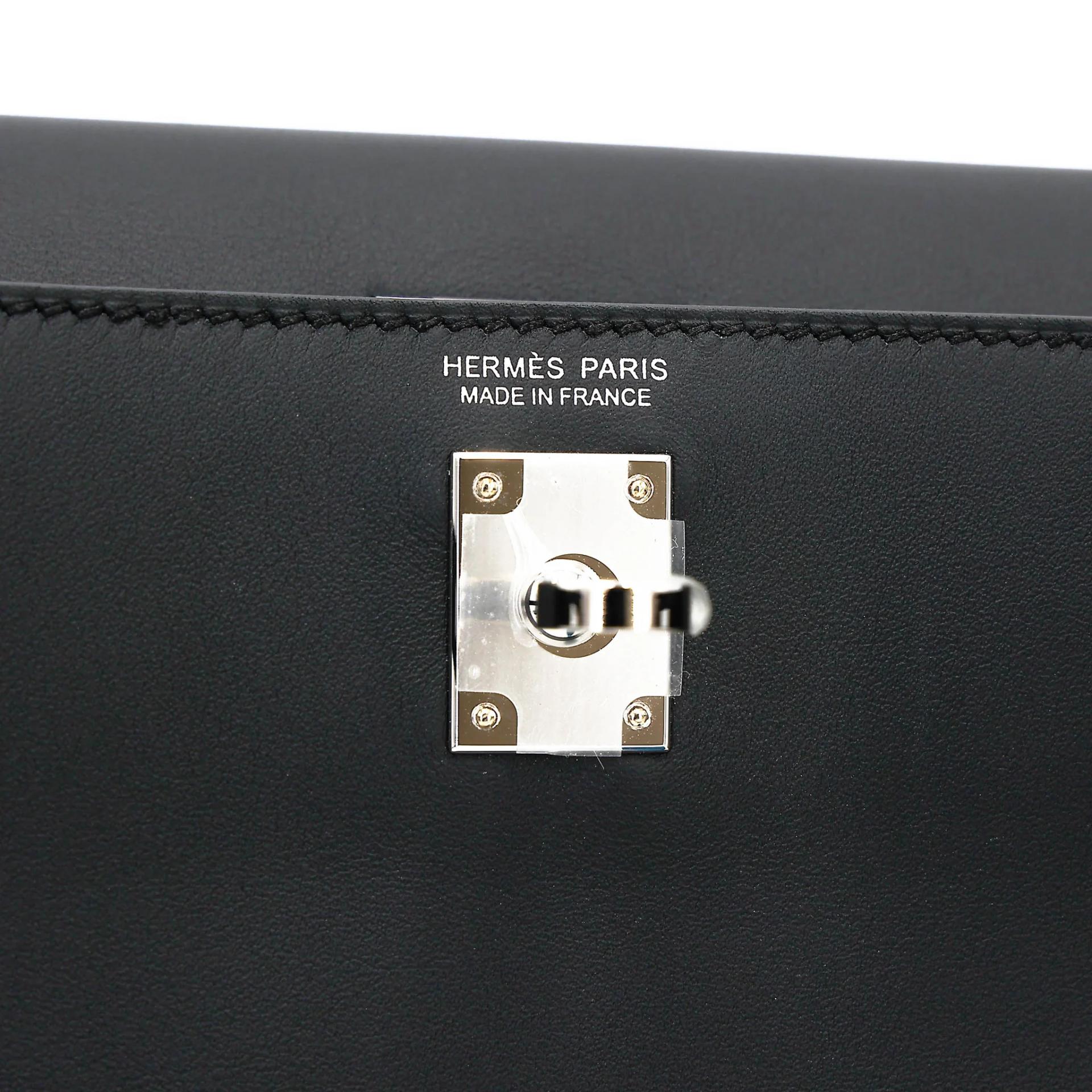 Brand New ( Rank N ) HERMÈS Kelly Danse Noir (89) Swift Palladium hardware G (2026) - 12