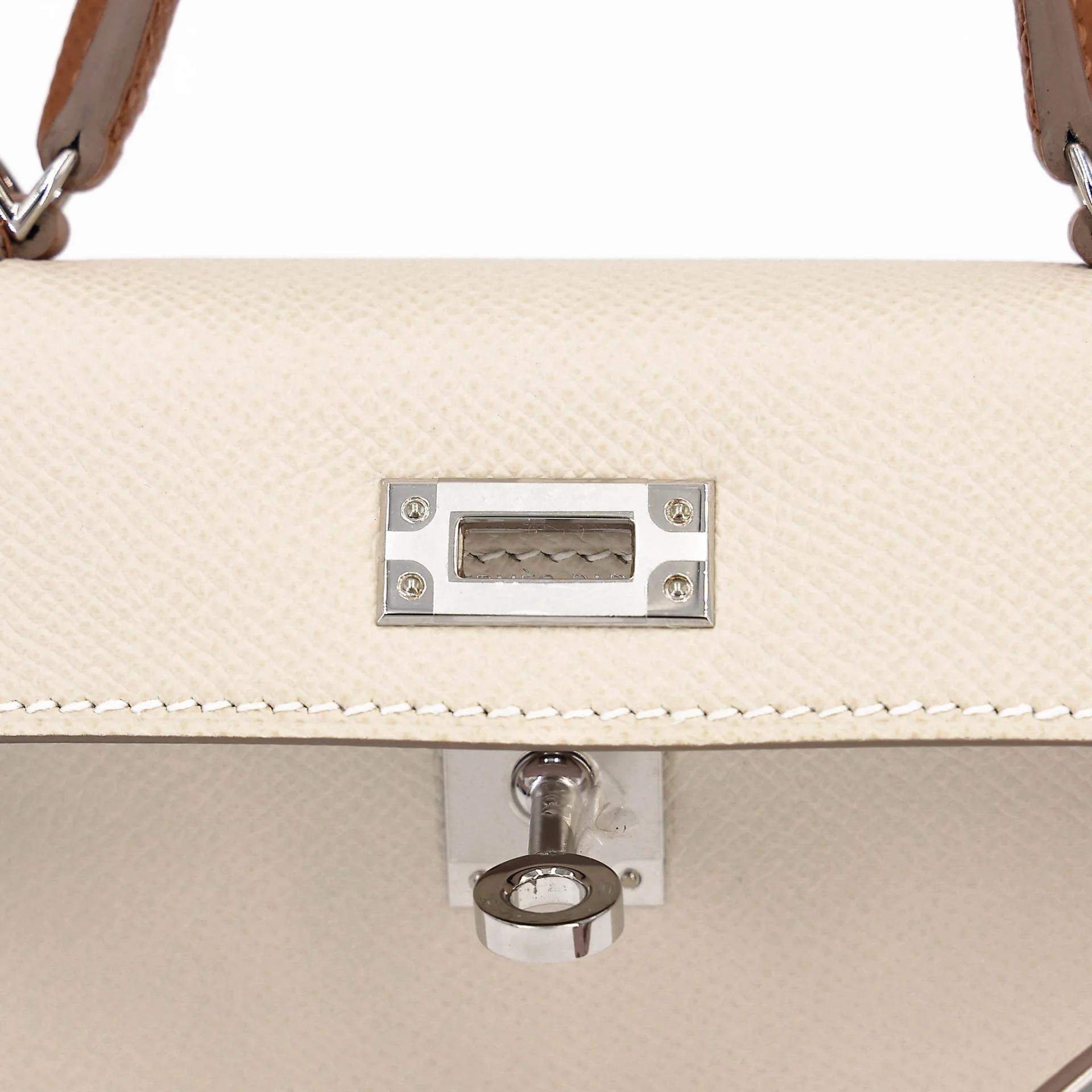 Unused ( Rank NS ) HERMÈS Mini Kelly II Nata (I2) Biscuit (4B) Mauve Sylvestre (X9) Epsom Palladium hardware U (2022) - 10