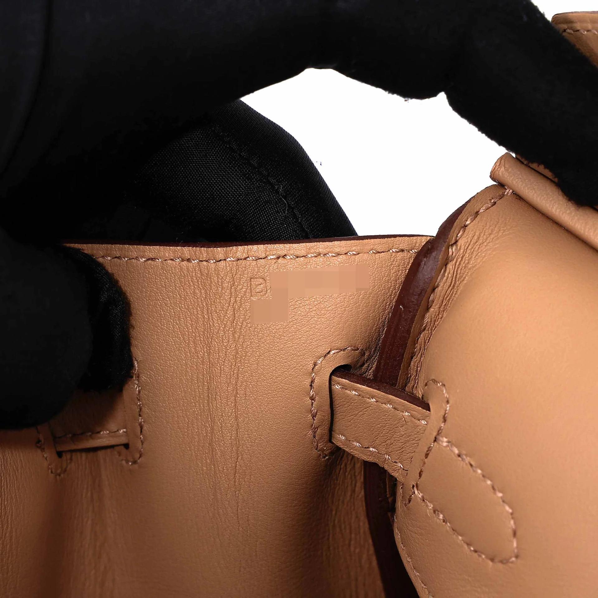 Unused ( Rank NS ) HERMÈS Limited Edition Birkin 25 In & Out Biscuit (4B) Swift Palladium hardware B (2023) - 12