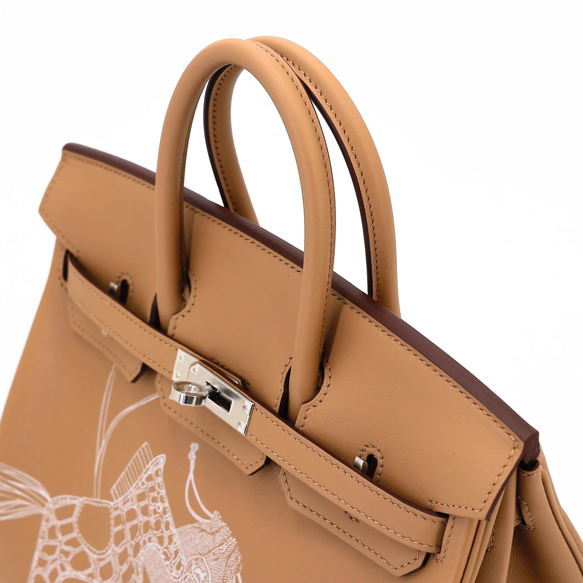 Unused ( Rank NS ) HERMÈS Limited Edition Birkin 25 In & Out Biscuit (4B) Swift Palladium hardware B (2023) - 3