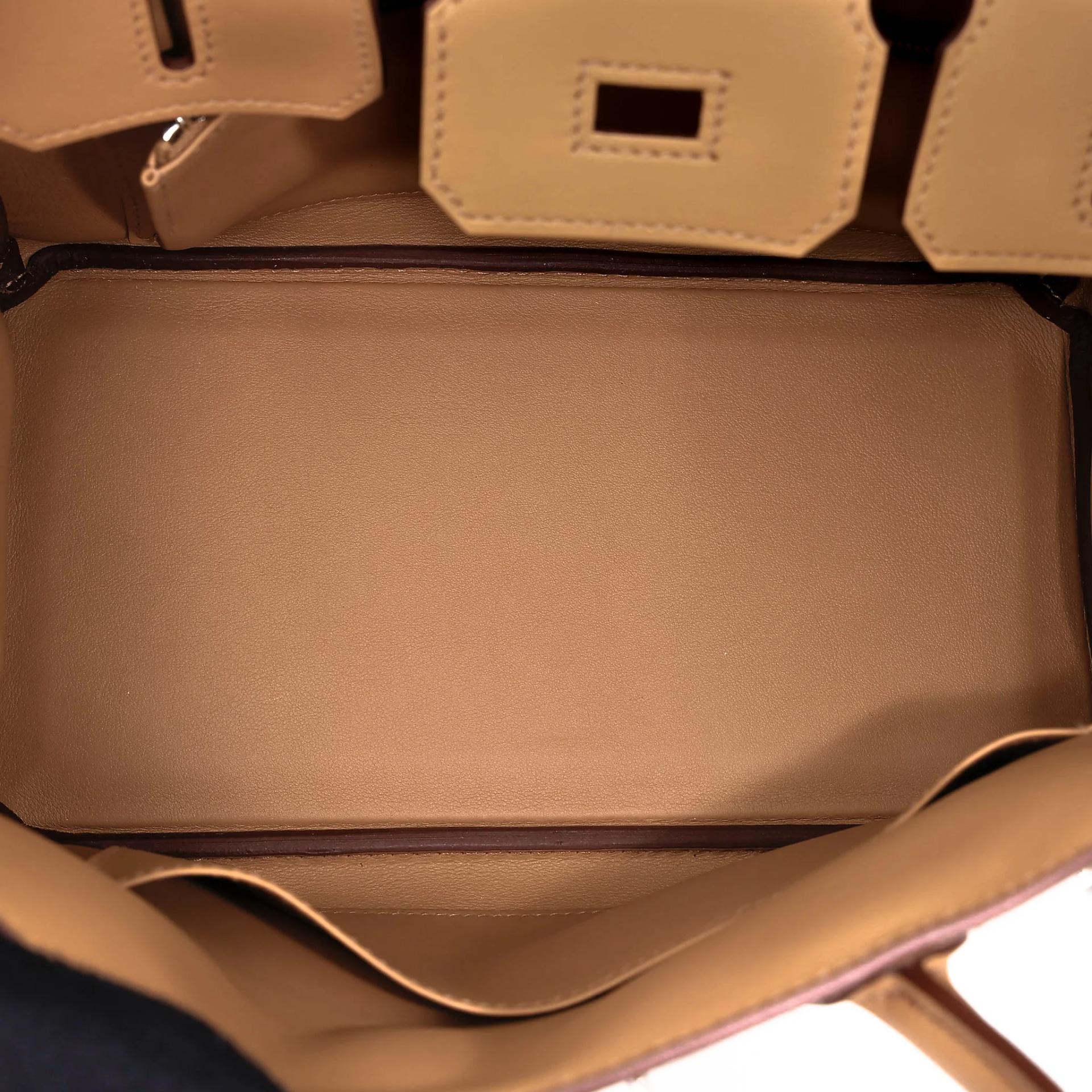 Unused ( Rank NS ) HERMÈS Limited Edition Birkin 25 In & Out Biscuit (4B) Swift Palladium hardware B (2023) - 15