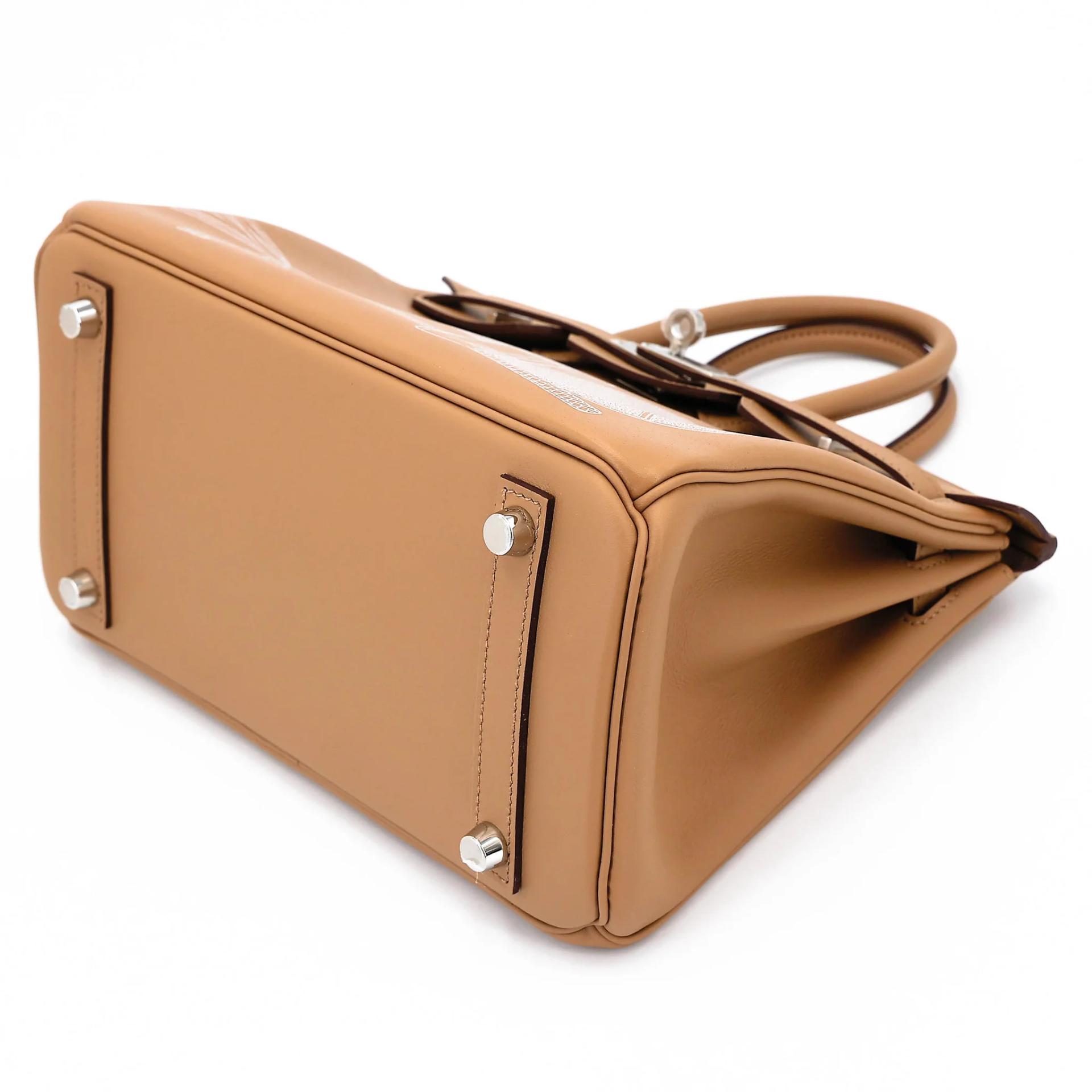 Unused ( Rank NS ) HERMÈS Limited Edition Birkin 25 In & Out Biscuit (4B) Swift Palladium hardware B (2023) - 4