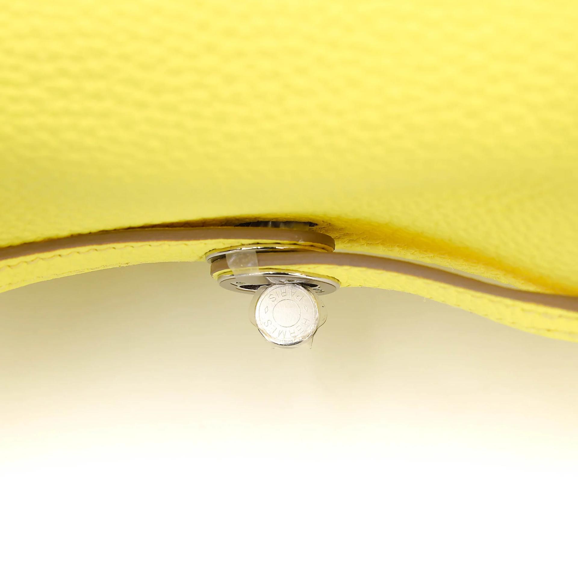 Unused ( Rank NS ) HERMÈS Mini Lindy Lime (9R) Clemence Palladium hardware B (2023) - 11