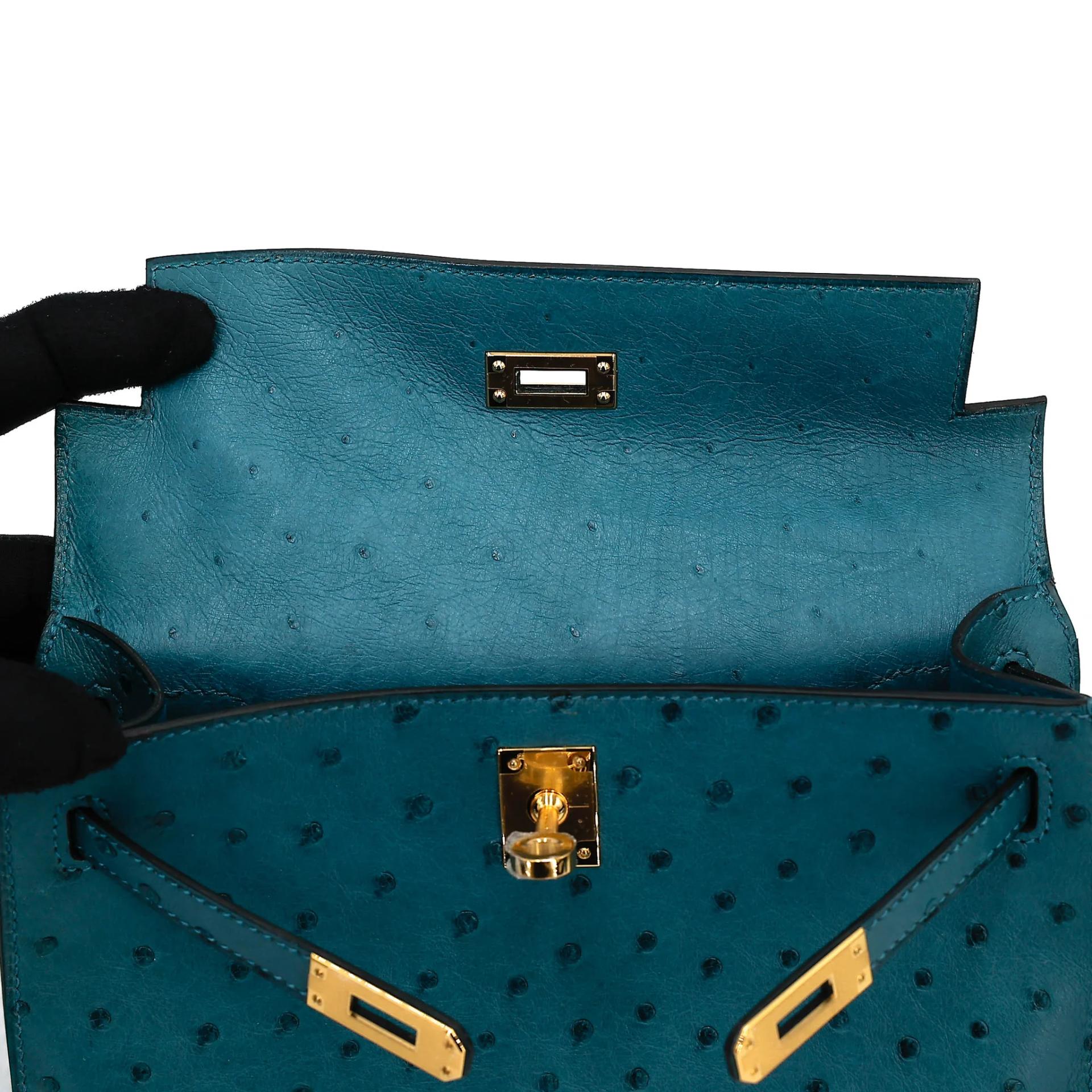 Very Good ( Rank A) HERMÈS Kelly Pochette Colvert (1P) Ostrich Gold hardware A (2017) - 12