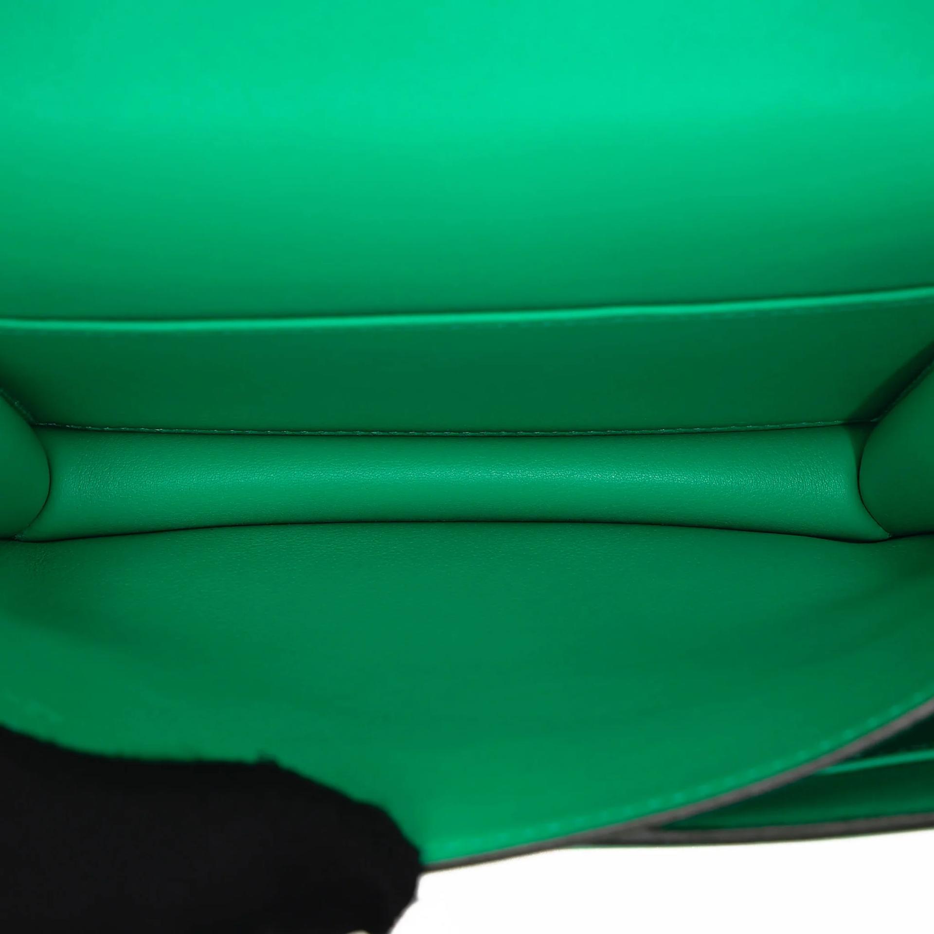 Very Good ( Rank A) HERMÈS Constance Mini Vert Jade (O6) Swift Palladium hardware Y (2020) - 17