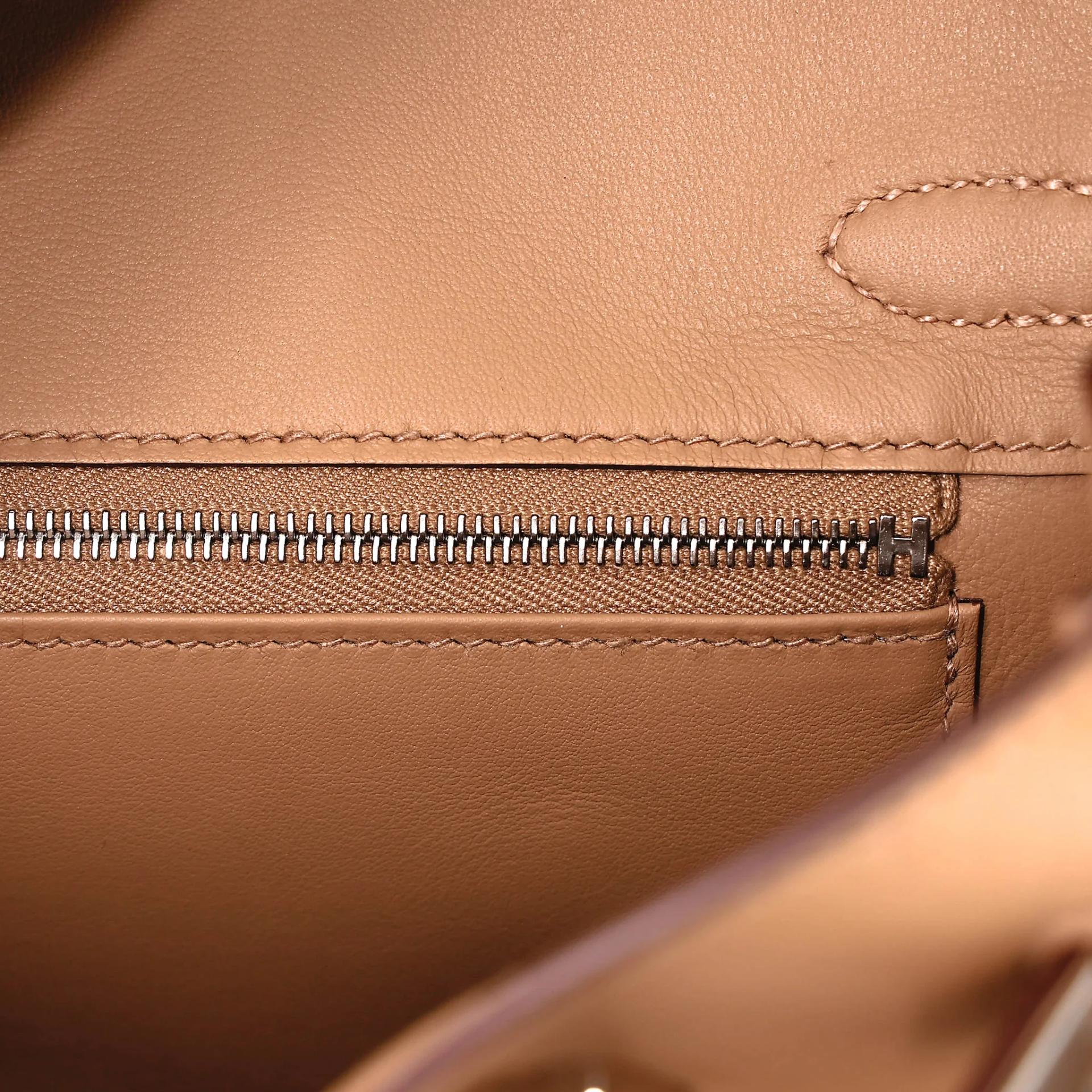 Unused ( Rank NS ) HERMÈS Limited Edition Birkin 25 In & Out Biscuit (4B) Swift Palladium hardware B (2023) - 11