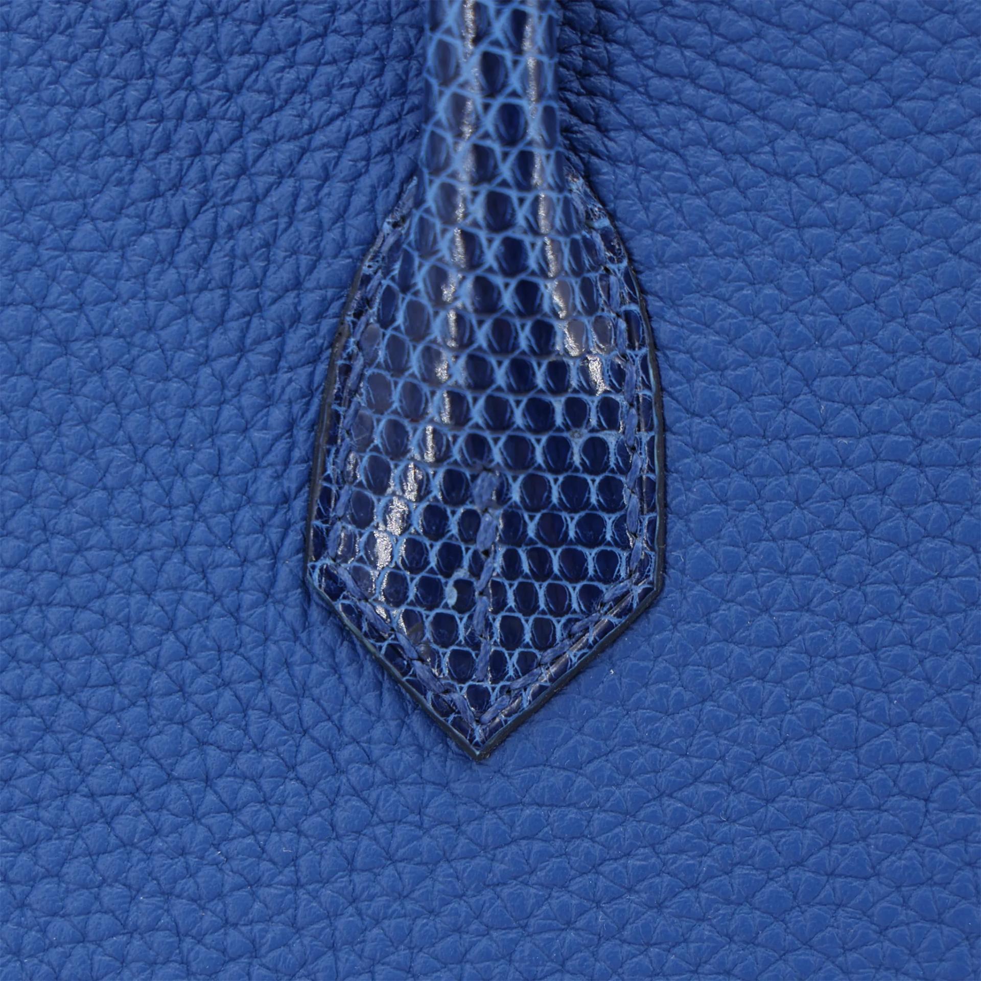 Unused ( Rank NS ) HERMÈS Birkin 25 Touch Bleu France (71) Bleu Saphir (73) Togo Lizard Permabrass hardware W (2024) - 16