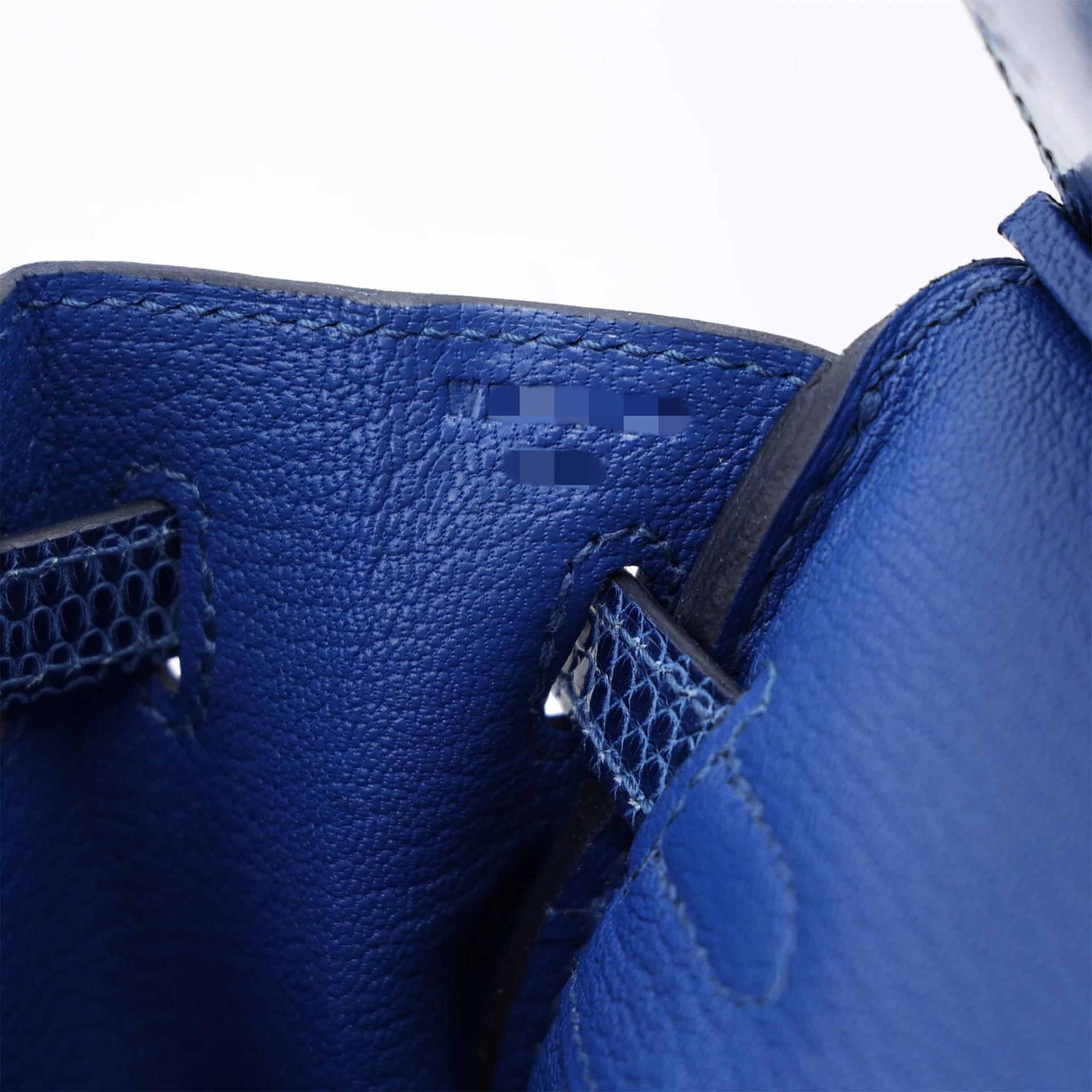 Unused ( Rank NS ) HERMÈS Birkin 25 Touch Bleu France (71) Bleu Saphir (73) Togo Lizard Permabrass hardware W (2024) - 17
