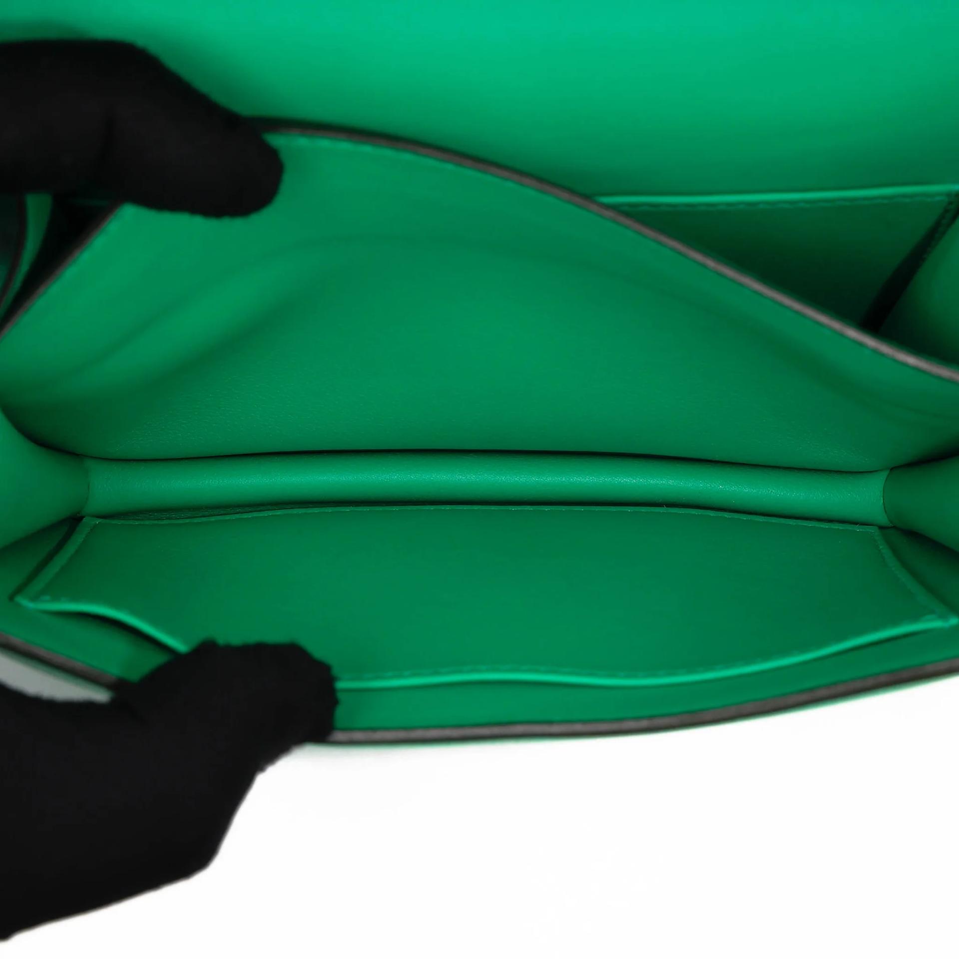 Very Good ( Rank A) HERMÈS Constance Mini Vert Jade (O6) Swift Palladium hardware Y (2020) - 18