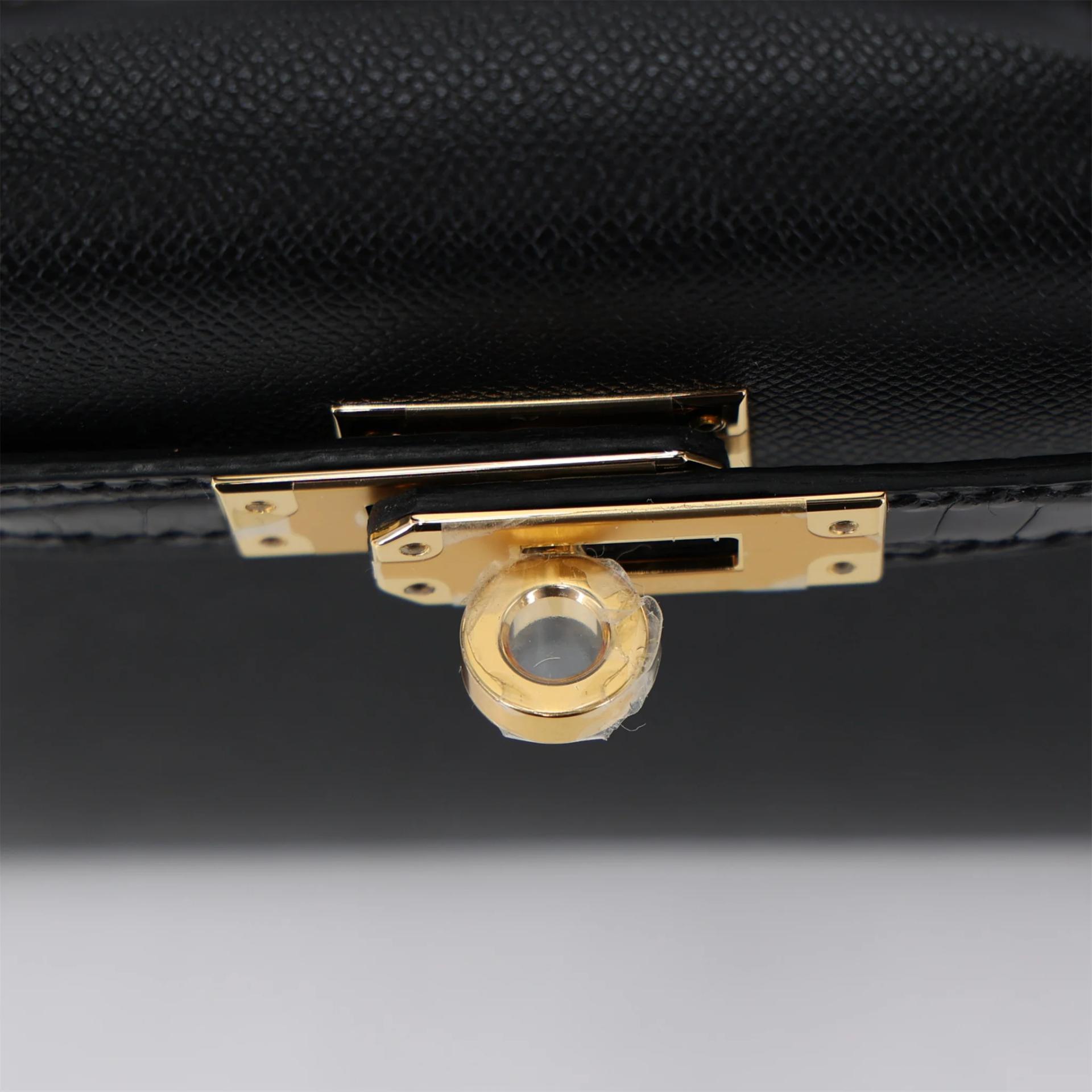 Brand New ( Rank N ) HERMÈS Mini Kelly II Touch Noir (89) Shiny Alligator Madame Gold hardware G (2026) - 9