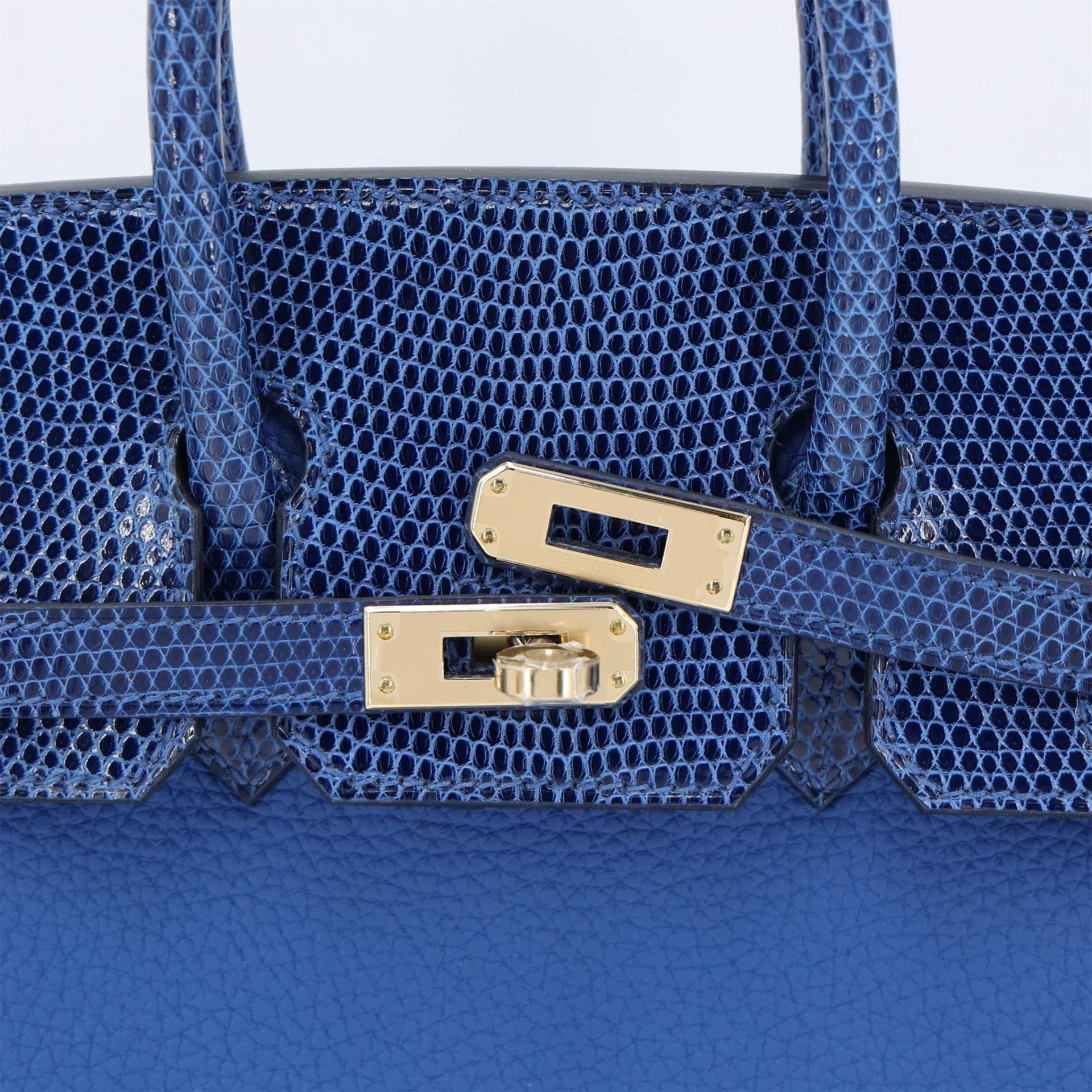 Unused ( Rank NS ) HERMÈS Birkin 25 Touch Bleu France (71) Bleu Saphir (73) Togo Lizard Permabrass hardware W (2024) - 8
