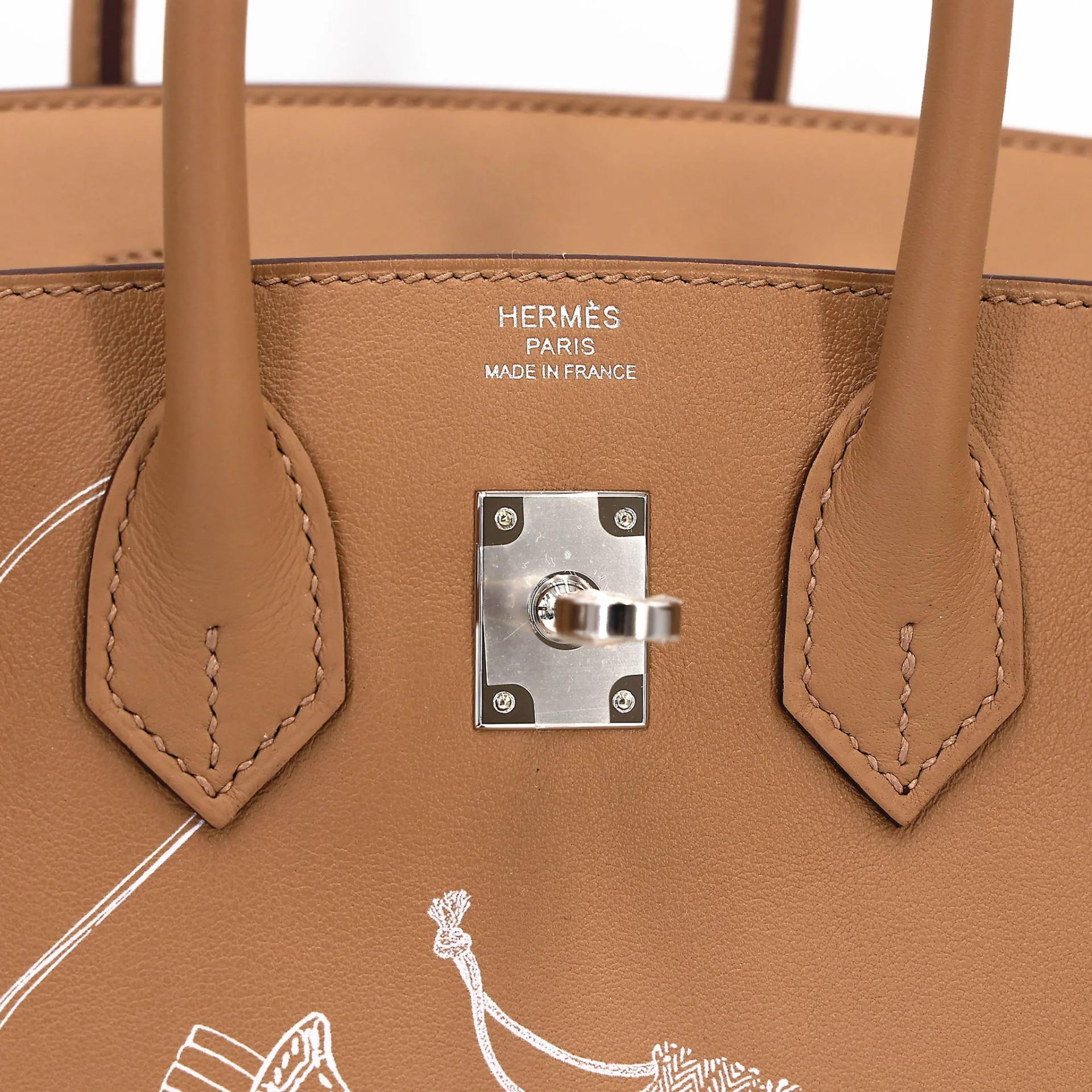 Unused ( Rank NS ) HERMÈS Limited Edition Birkin 25 In & Out Biscuit (4B) Swift Palladium hardware B (2023) - 10
