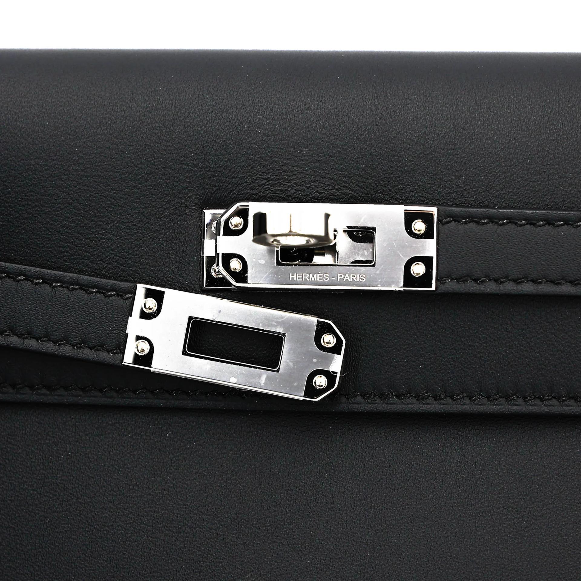 Brand New ( Rank N ) HERMÈS Kelly Danse Noir (89) Swift Palladium hardware G (2026) - 7