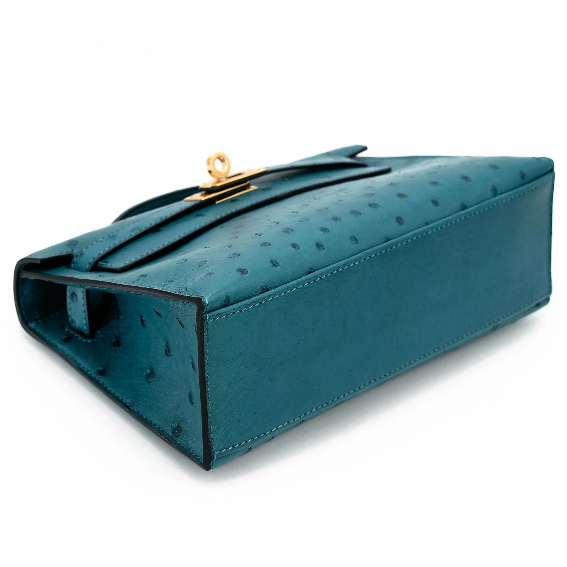 Very Good ( Rank A) HERMÈS Kelly Pochette Colvert (1P) Ostrich Gold hardware A (2017) - 5