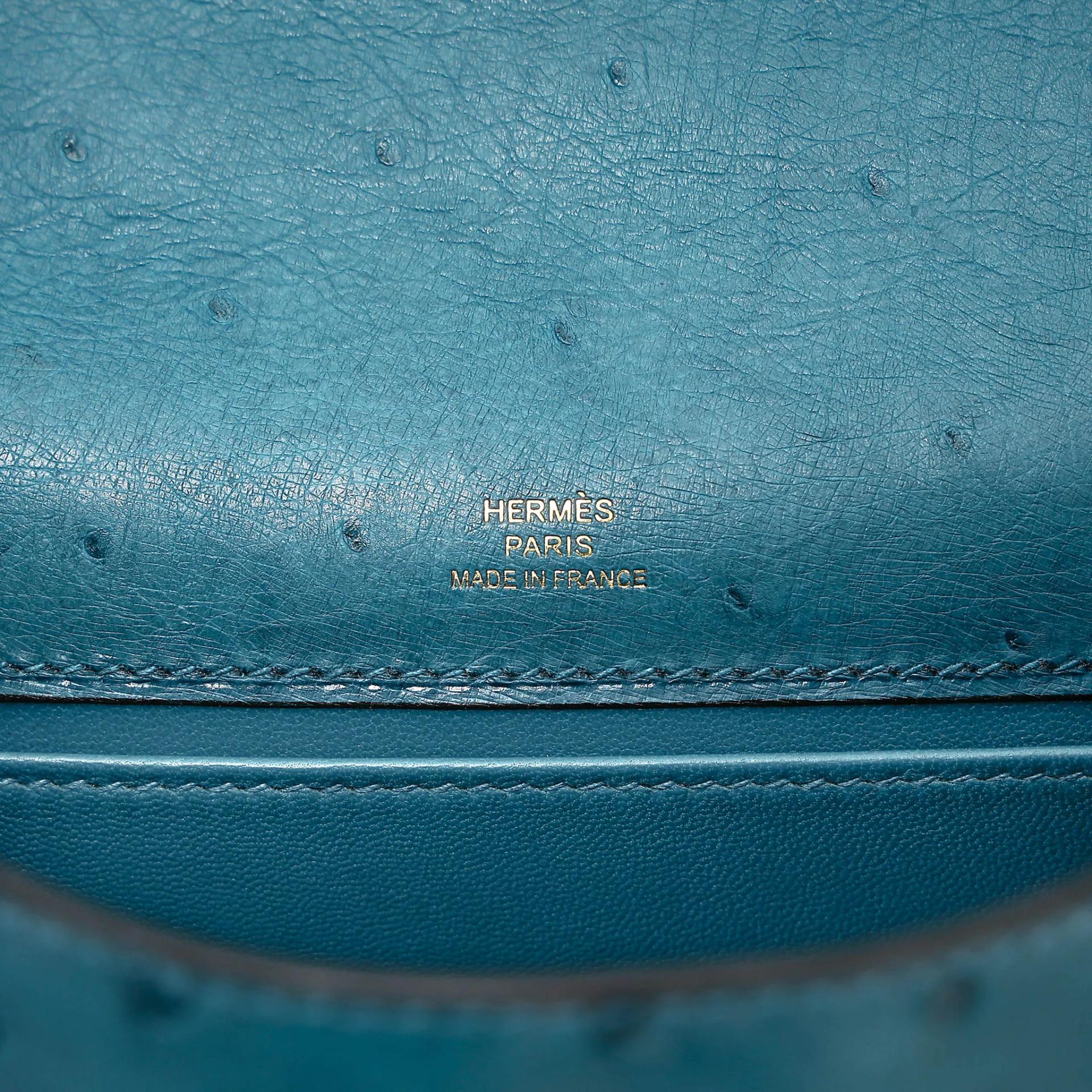 Very Good ( Rank A) HERMÈS Kelly Pochette Colvert (1P) Ostrich Gold hardware A (2017) - 14