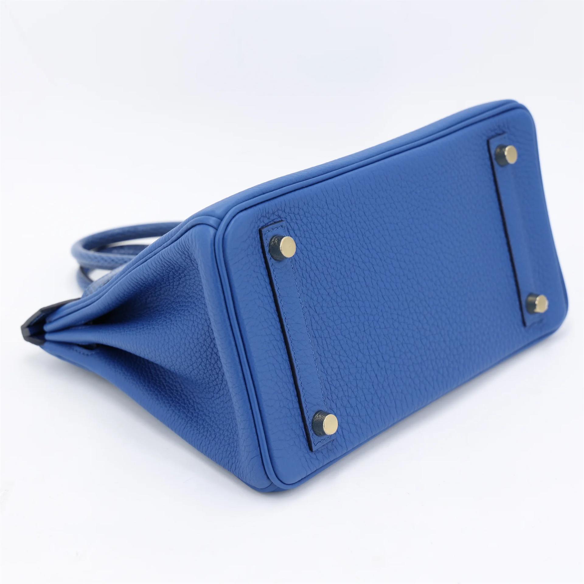 Unused ( Rank NS ) HERMÈS Birkin 25 Touch Bleu France (71) Bleu Saphir (73) Togo Lizard Permabrass hardware W (2024) - 4