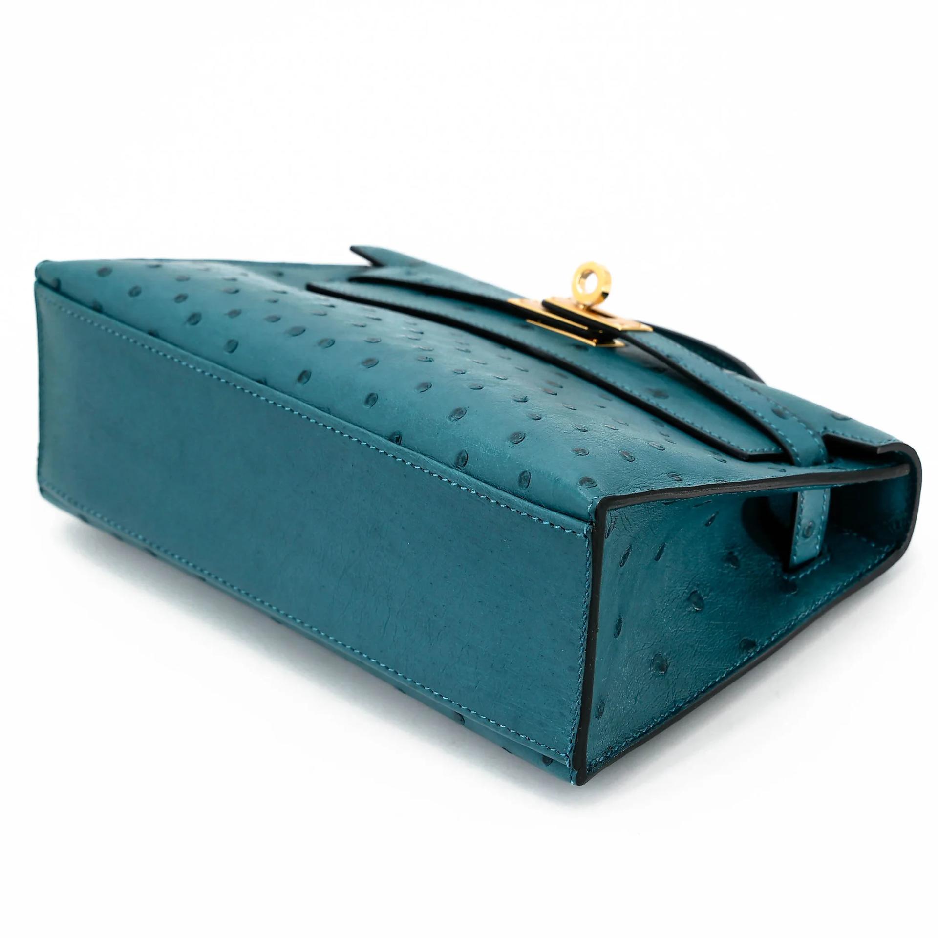 Very Good ( Rank A) HERMÈS Kelly Pochette Colvert (1P) Ostrich Gold hardware A (2017) - 4