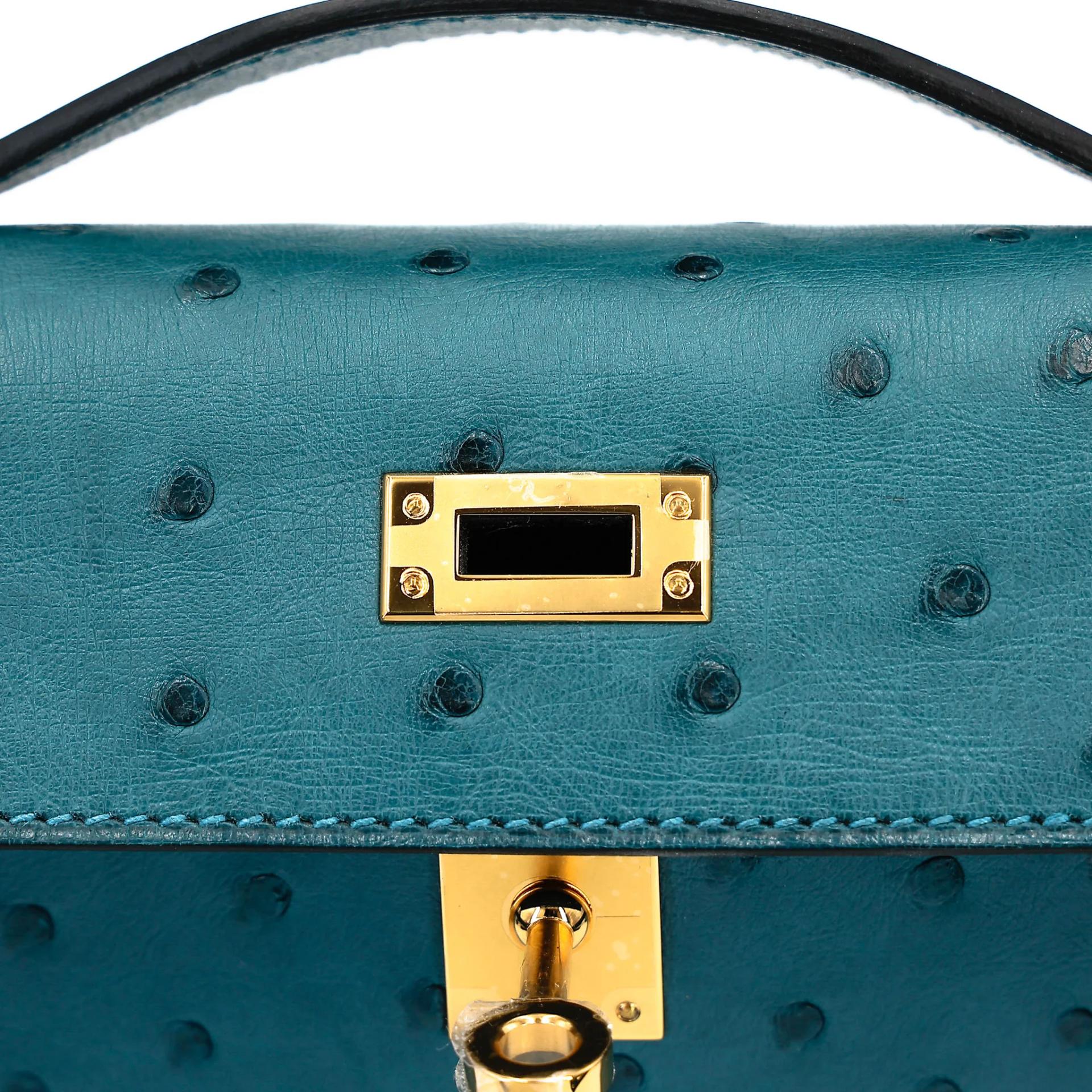 Very Good ( Rank A) HERMÈS Kelly Pochette Colvert (1P) Ostrich Gold hardware A (2017) - 10