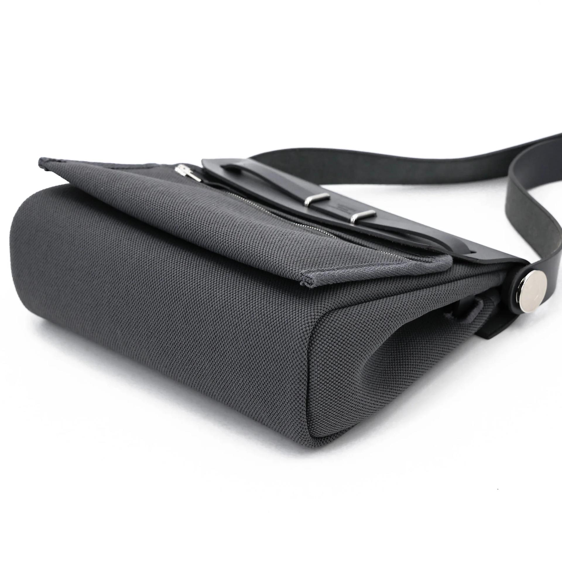 Unused ( Rank NS ) HERMÈS Herbag Zip Mini 20 Ardoise (85) Toile H canvas Vache Hunter Palladium hardware W (2024) - 6