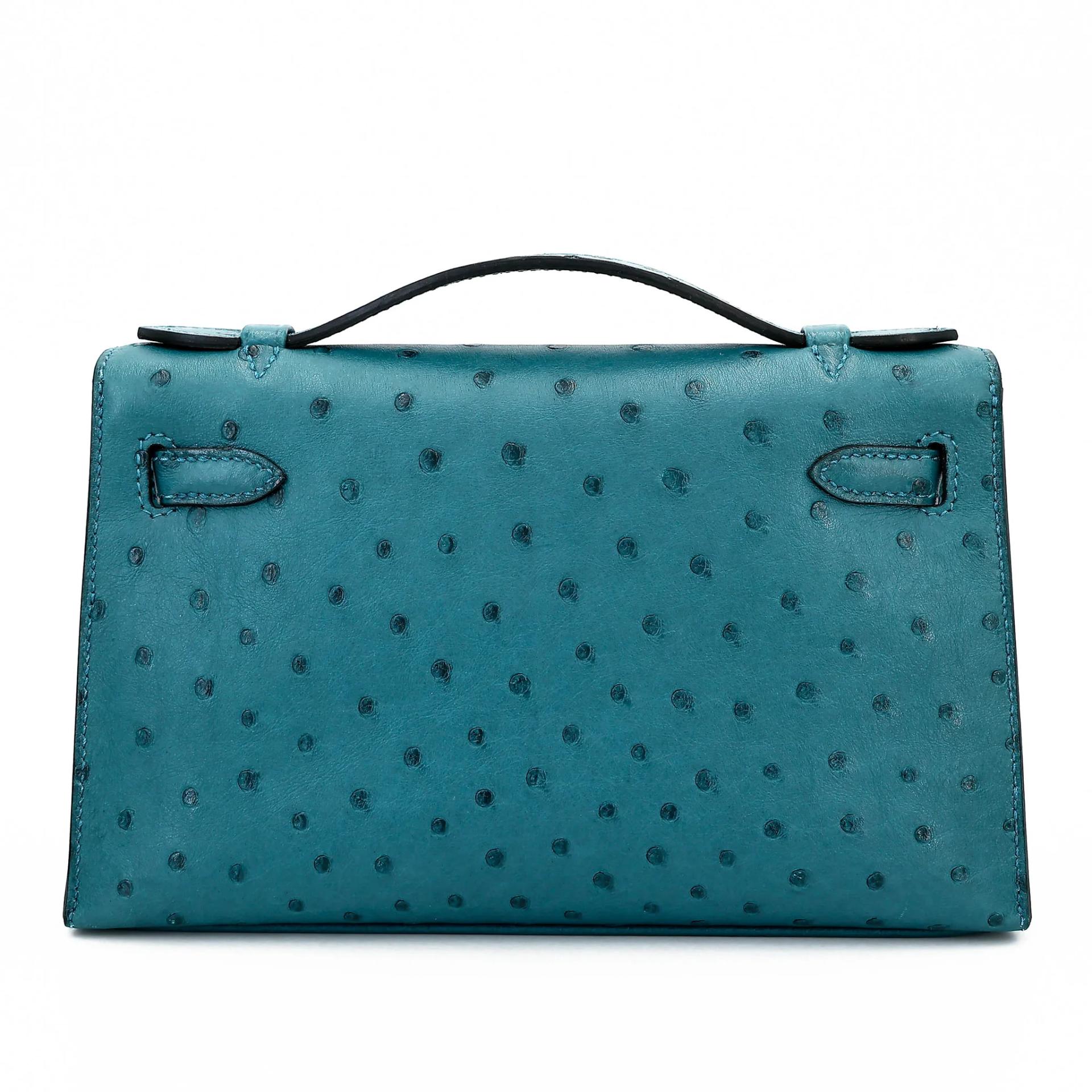 Very Good ( Rank A) HERMÈS Kelly Pochette Colvert (1P) Ostrich Gold hardware A (2017) - 2