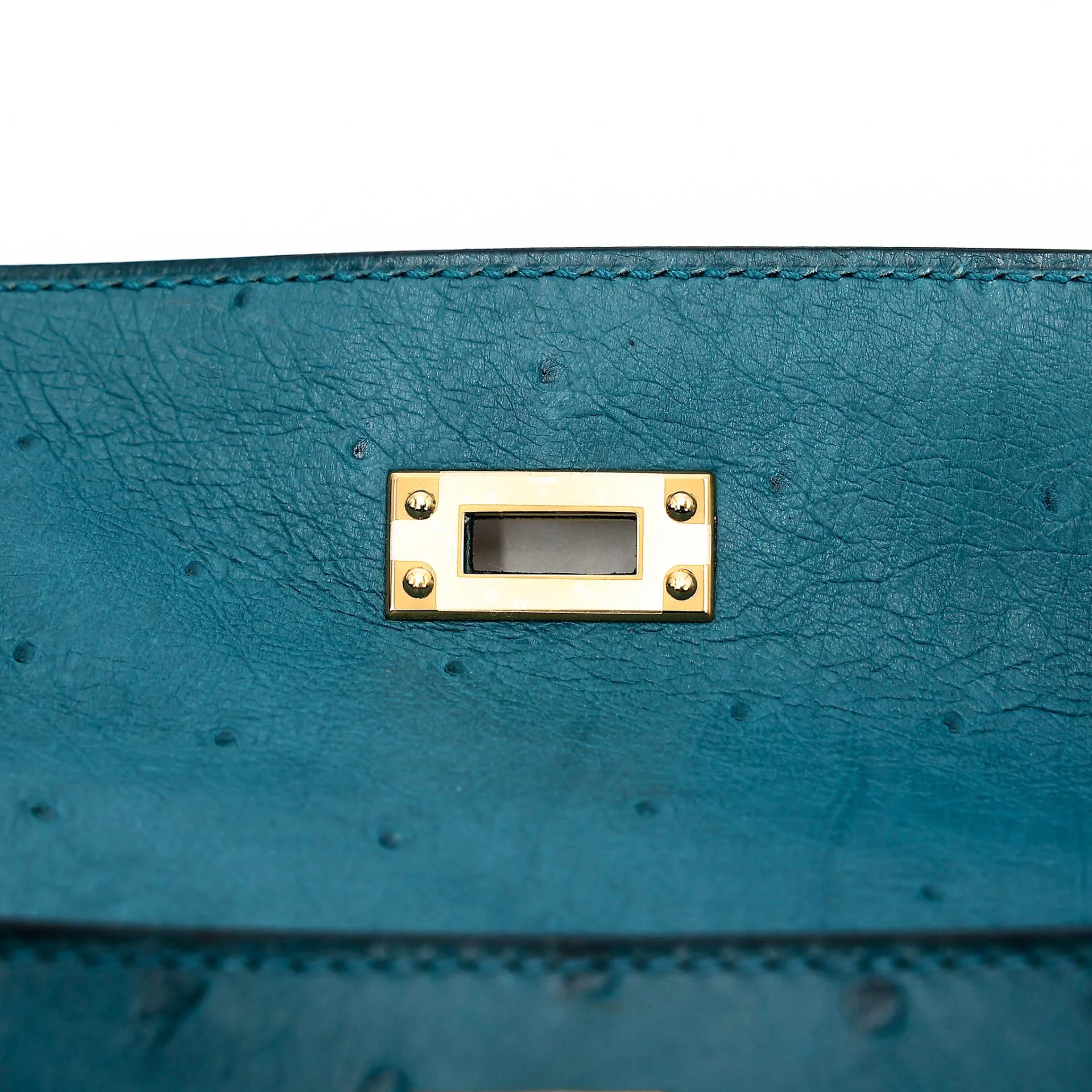 Very Good ( Rank A) HERMÈS Kelly Pochette Colvert (1P) Ostrich Gold hardware A (2017) - 11