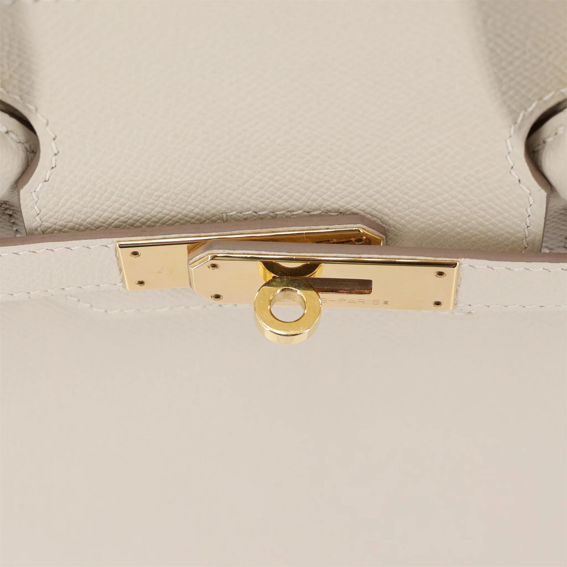 Very Good ( Rank A) HERMÈS Birkin 30 Craie (10) Epsom Gold hardware X (2016) - 9
