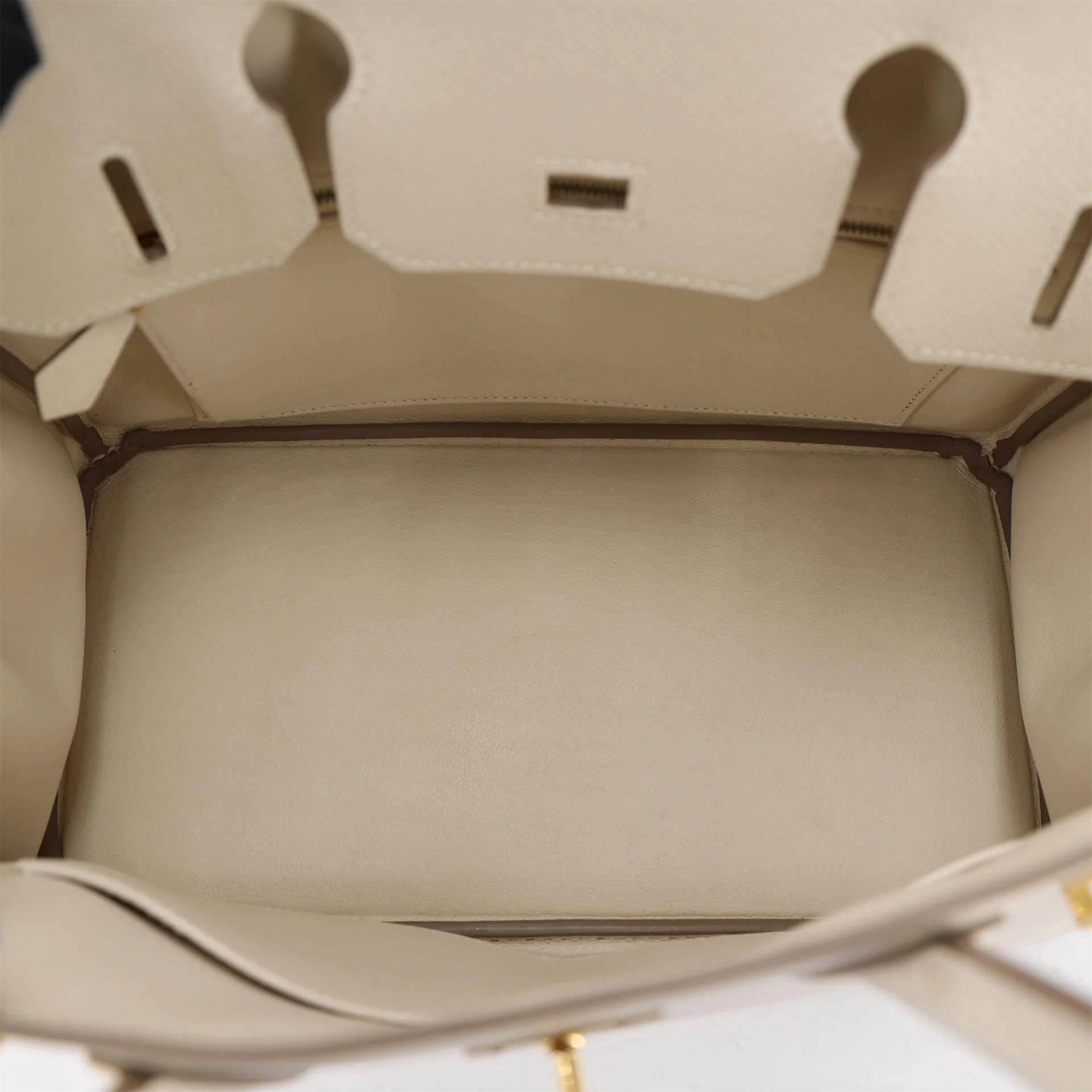 Very Good ( Rank A) HERMÈS Birkin 30 Craie (10) Epsom Gold hardware X (2016) - 13