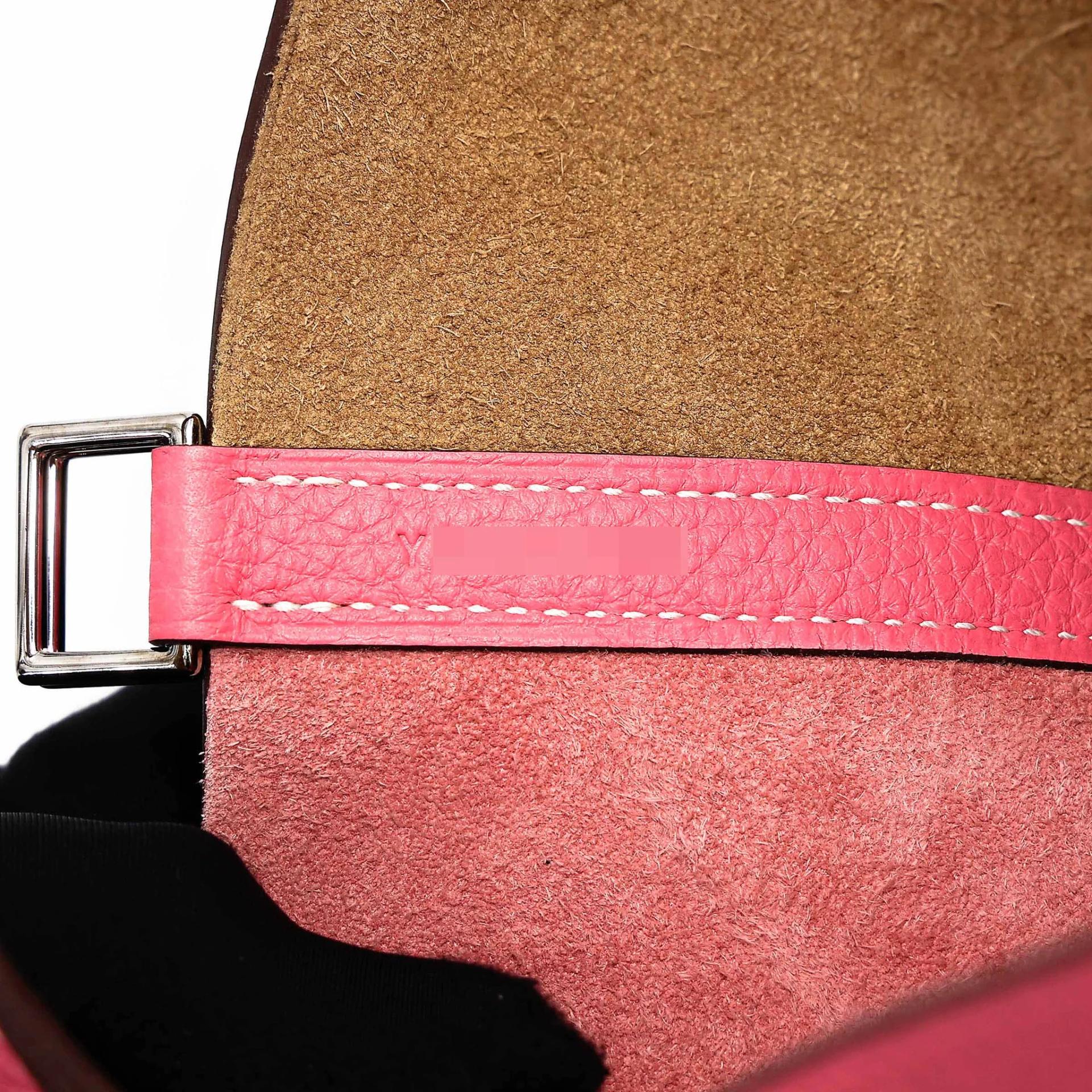 Unused ( Rank NS ) HERMÈS Limited Edition Picotin Lock PM Casaque Rose Azalee (8W) Sesame (2S) Clemence Palladium hardware Y (2020) - 11