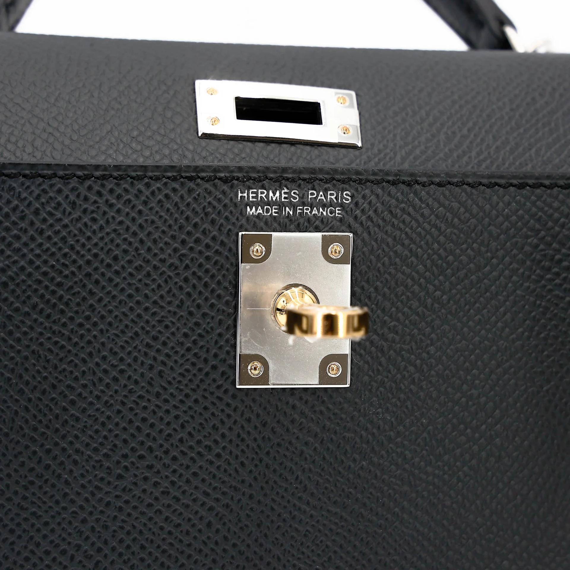 Brand New ( Rank N ) HERMÈS Mini Kelly II Plomb (8P) Epsom Electrum hardware G (2026) - 13