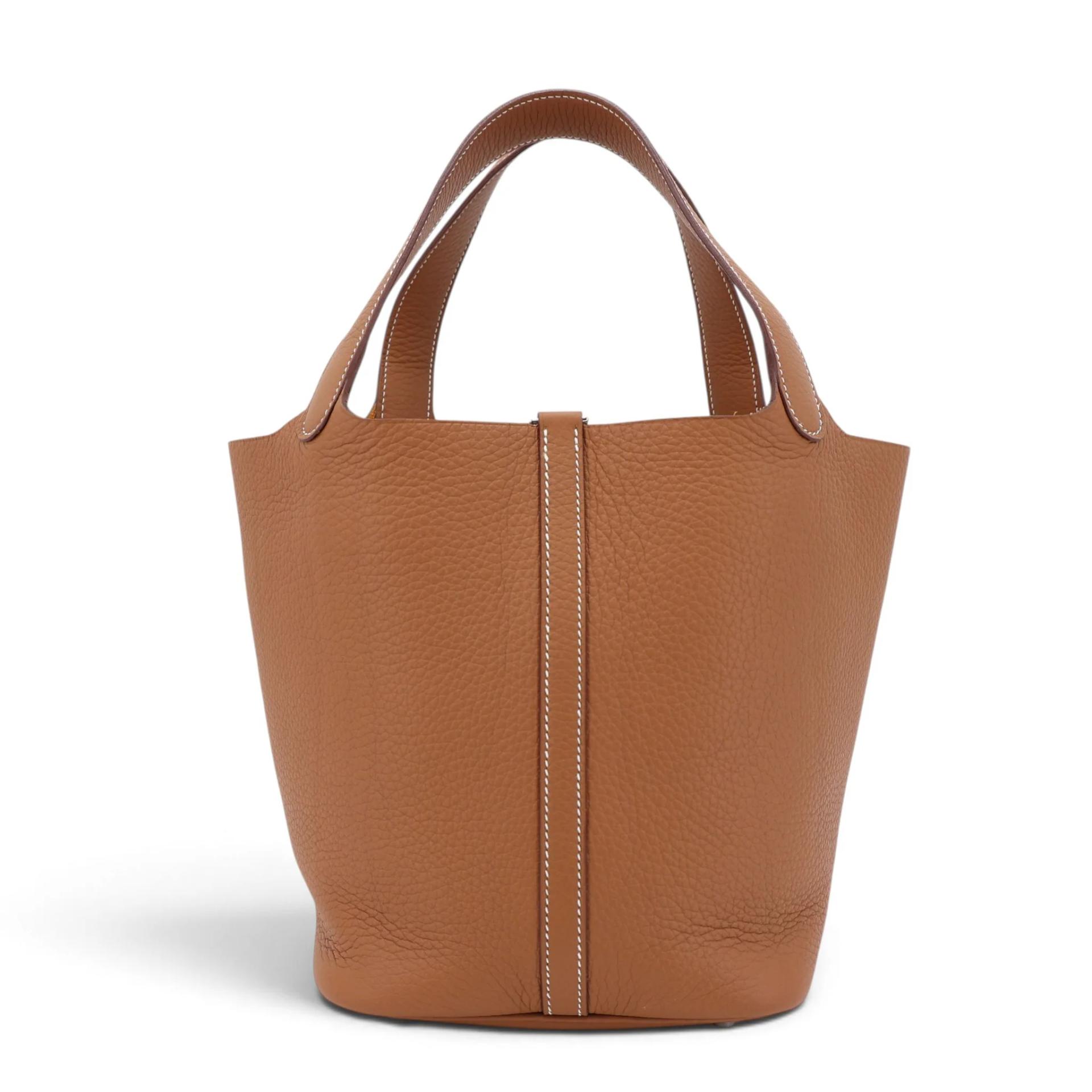 Excellent ( Rank SA ) HERMÈS Picotin Lock MM Gold (37) Clemence Palladium hardware W (2024) - 2