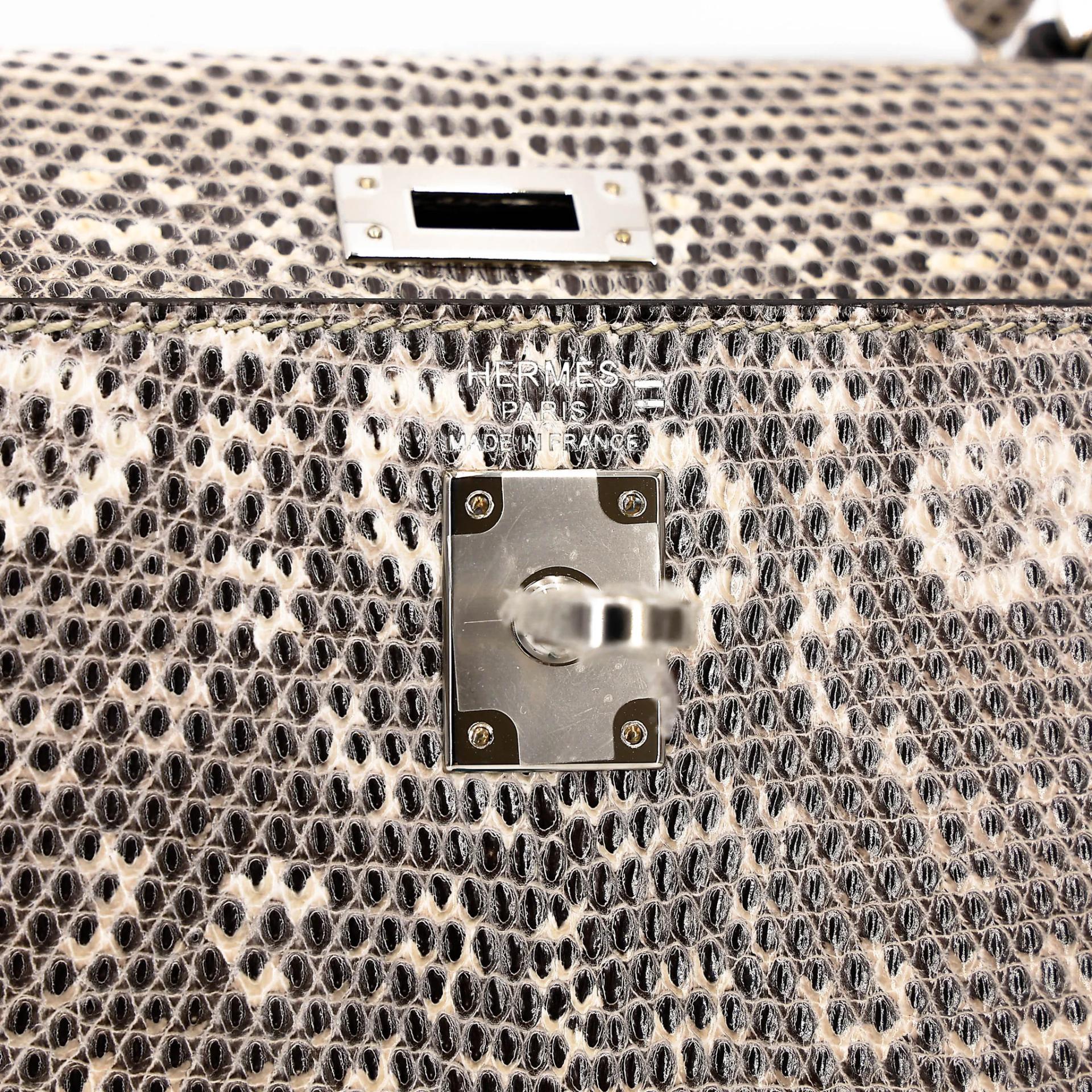 Unused ( Rank NS ) HERMÈS Kelly 25 Sellier Ombre (1B) Lizard Palladium hardware B (2023) - 14