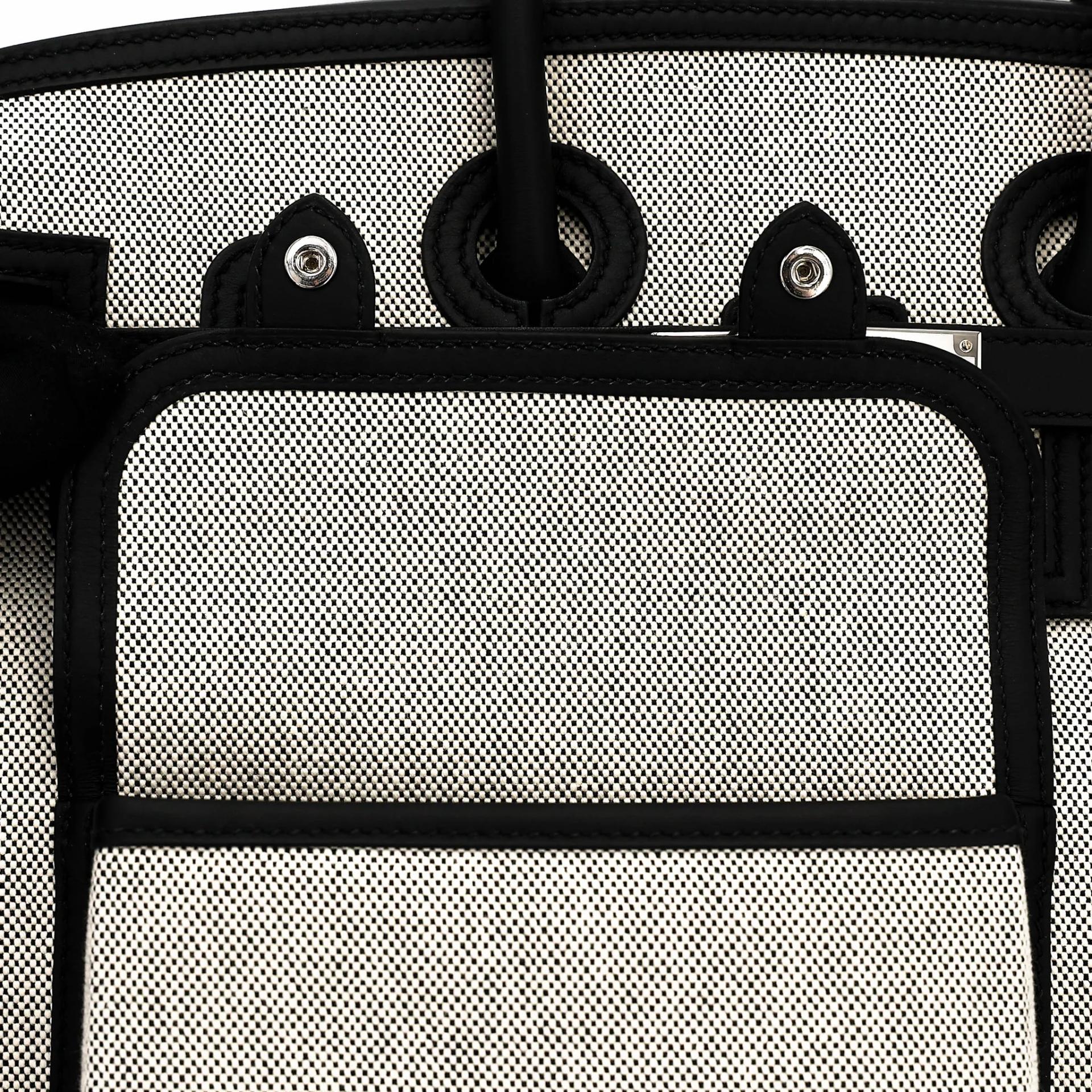 Brand New ( Rank N ) HERMÈS Limited Edition Birkin Cargo 35 Noir (89) Toile H canvas Swift Palladium hardware K (2025) - 11