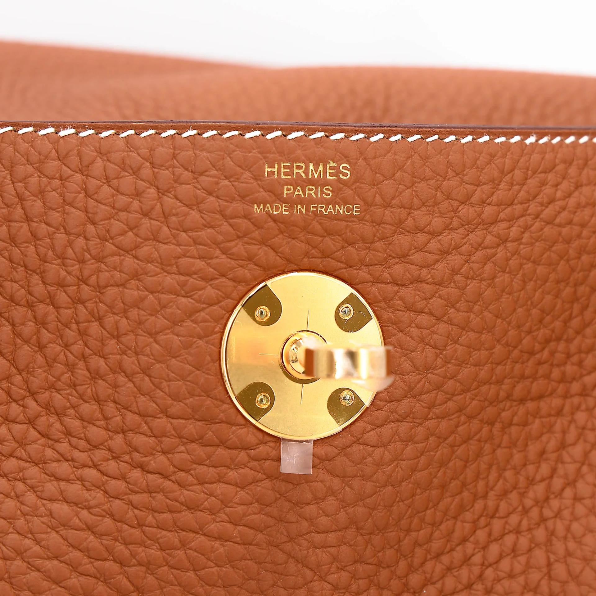Excellent ( Rank SA ) HERMÈS Lindy 26 Gold (37) Clemence Gold hardware Z (2021) - 14