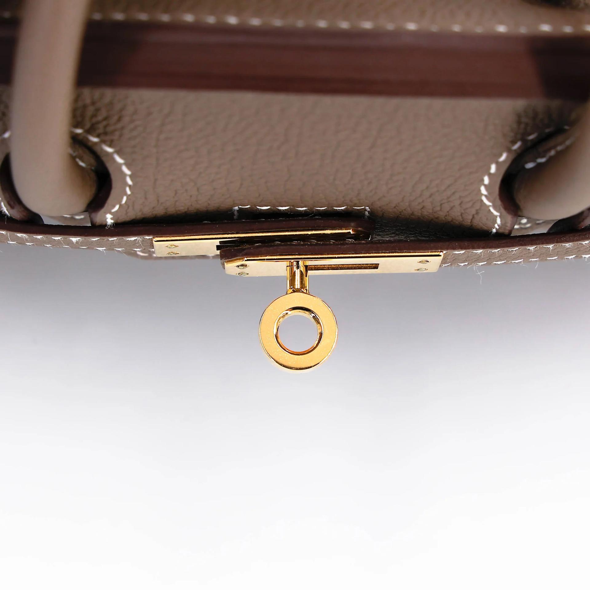Excellent ( Rank SA ) HERMÈS Birkin 25 Etoupe (18) Togo Gold hardware G (2026) - 9