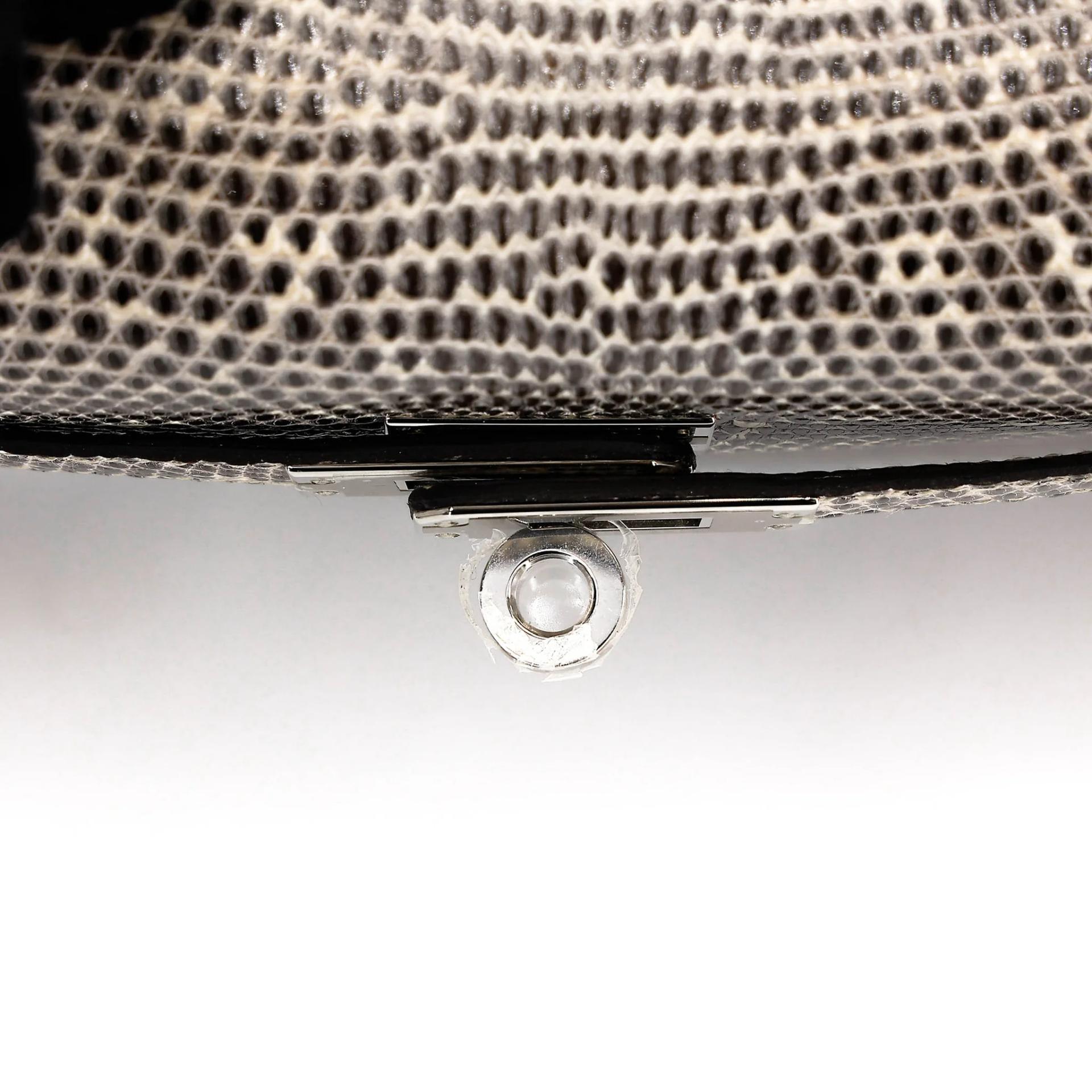 Unused ( Rank NS ) HERMÈS Kelly 25 Sellier Ombre (1B) Lizard Palladium hardware B (2023) - 10
