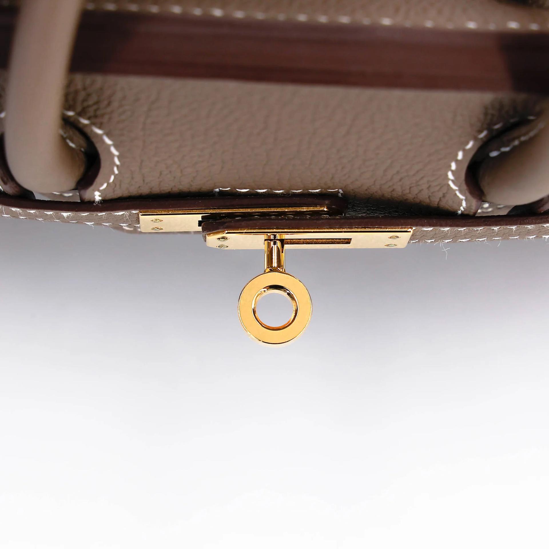 Excellent ( Rank SA ) HERMÈS Birkin 25 Etoupe (18) Togo Gold hardware G (2026) - 10