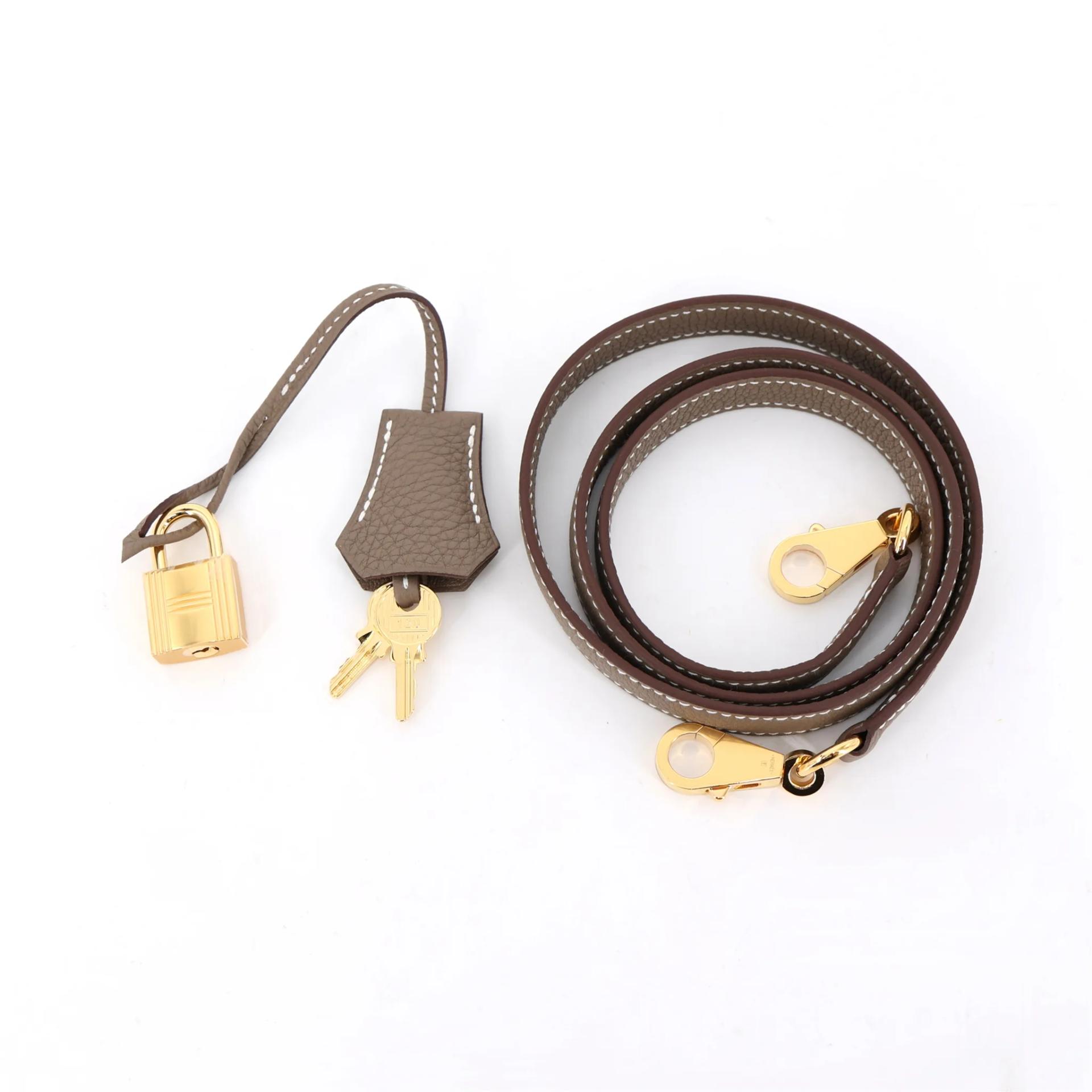 Brand New ( Rank N ) HERMÈS Kelly 25 Etoupe (18) Togo Gold hardware G (2026) - 17
