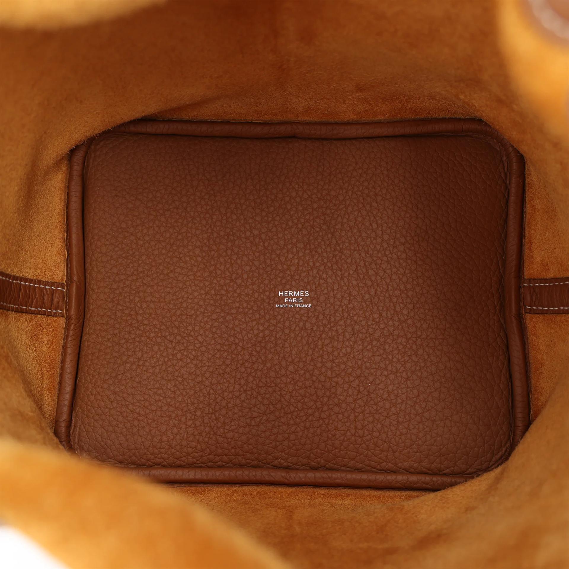 Excellent ( Rank SA ) HERMÈS Picotin Lock MM Gold (37) Clemence Palladium hardware W (2024) - 13