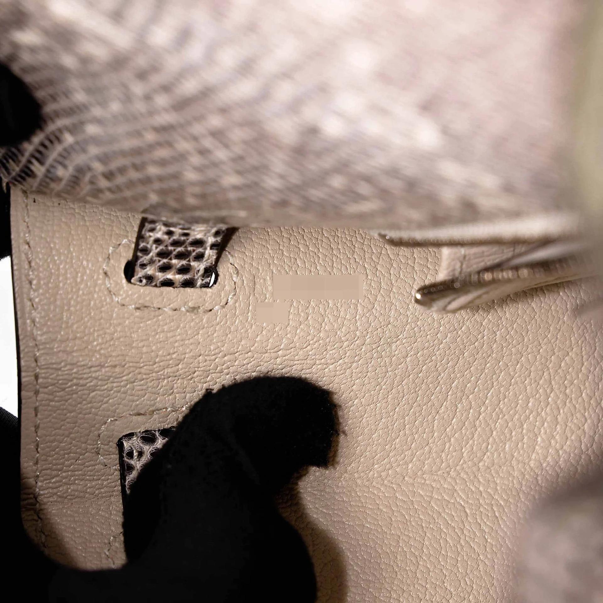 Unused ( Rank NS ) HERMÈS Kelly 25 Sellier Ombre (1B) Lizard Palladium hardware B (2023) - 16