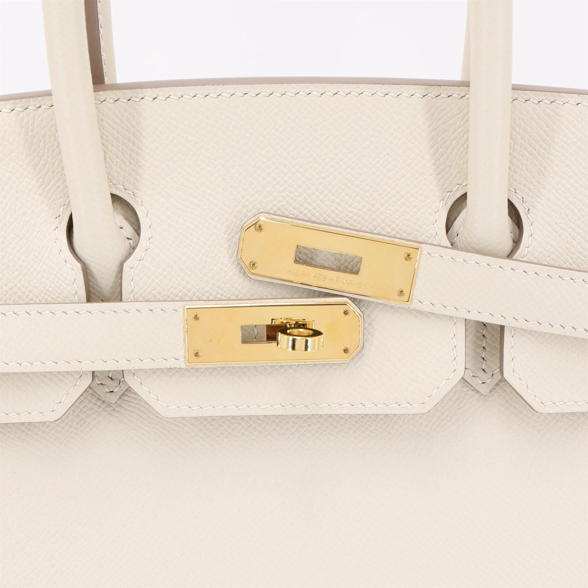 Very Good ( Rank A) HERMÈS Birkin 30 Craie (10) Epsom Gold hardware X (2016) - 8
