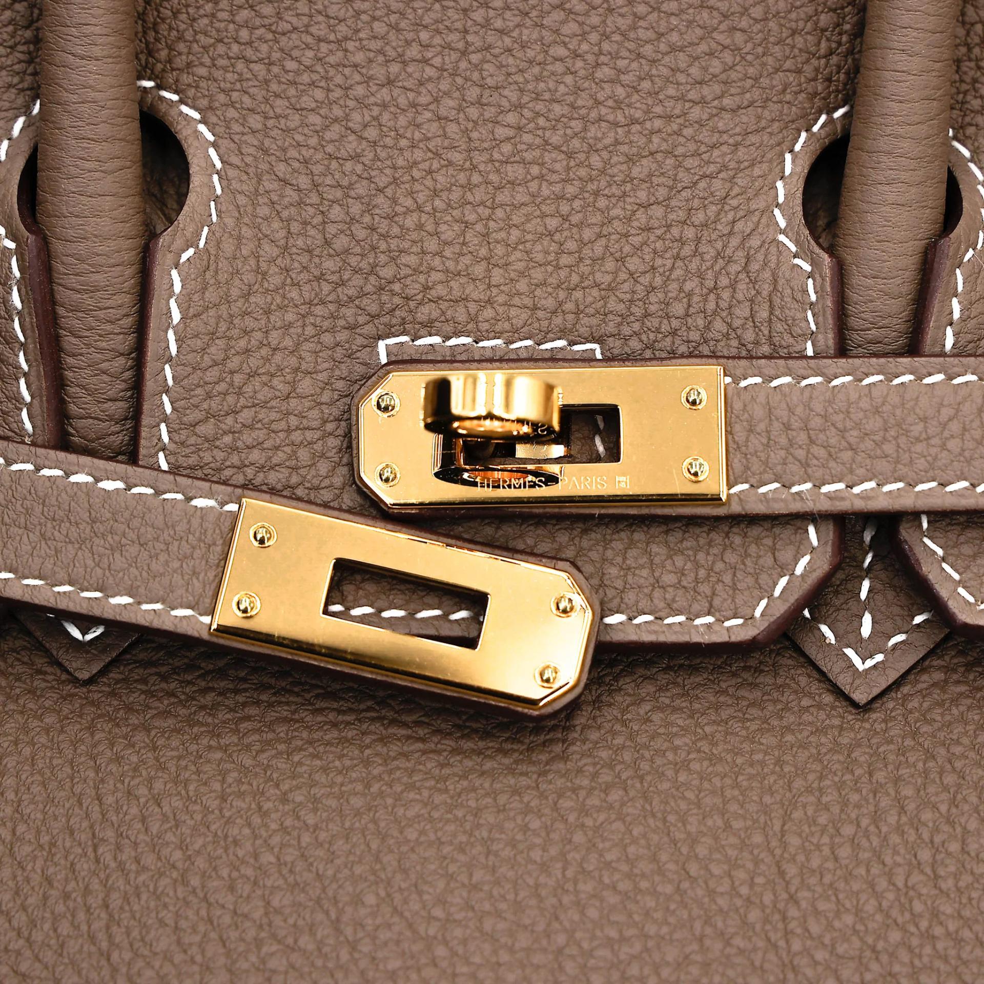 Excellent ( Rank SA ) HERMÈS Birkin 25 Etoupe (18) Togo Gold hardware G (2026) - 8