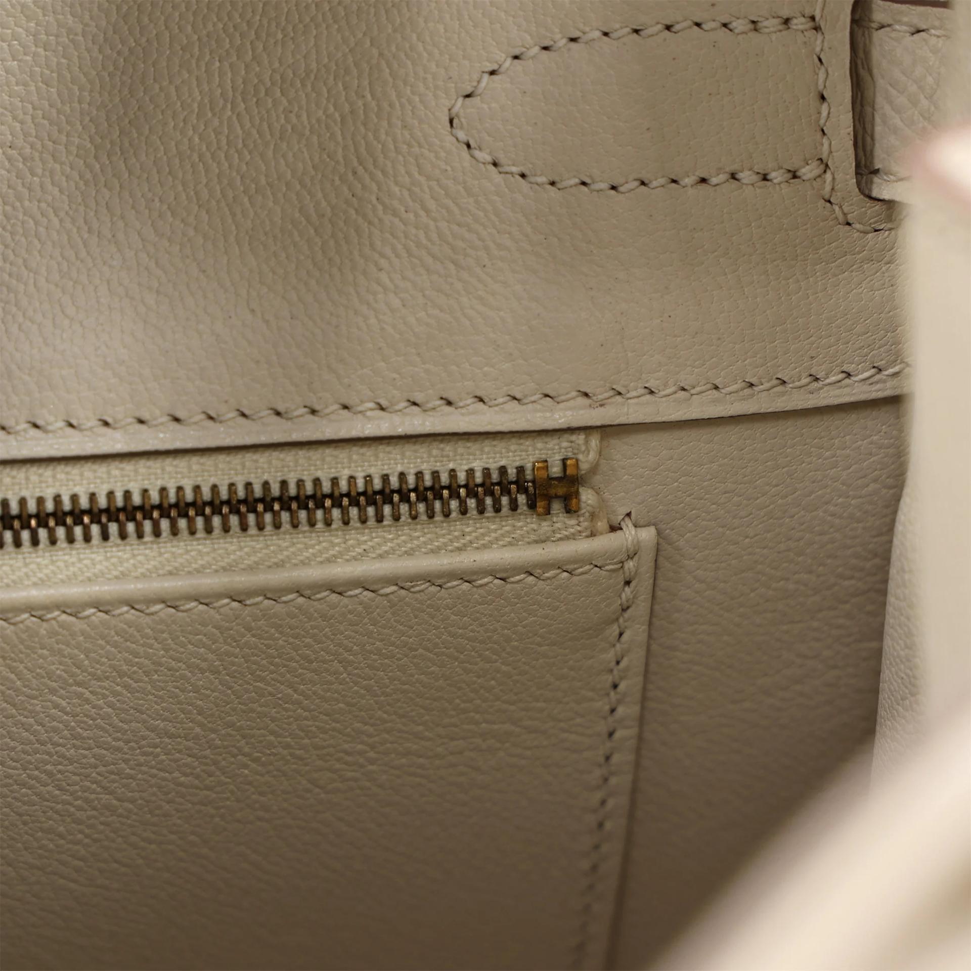 Very Good ( Rank A) HERMÈS Birkin 30 Craie (10) Epsom Gold hardware X (2016) - 17