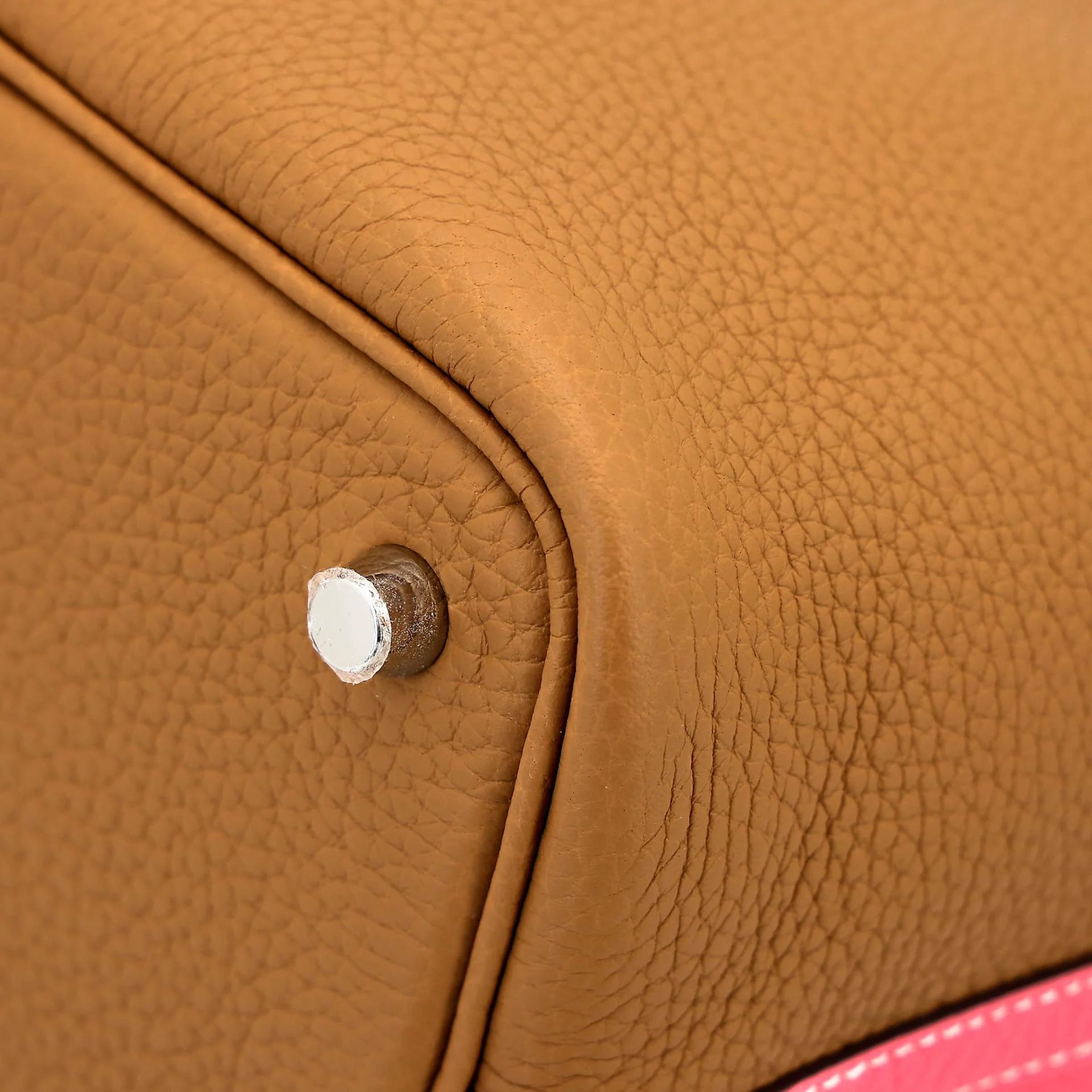 Unused ( Rank NS ) HERMÈS Limited Edition Picotin Lock PM Casaque Rose Azalee (8W) Sesame (2S) Clemence Palladium hardware Y (2020) - 7