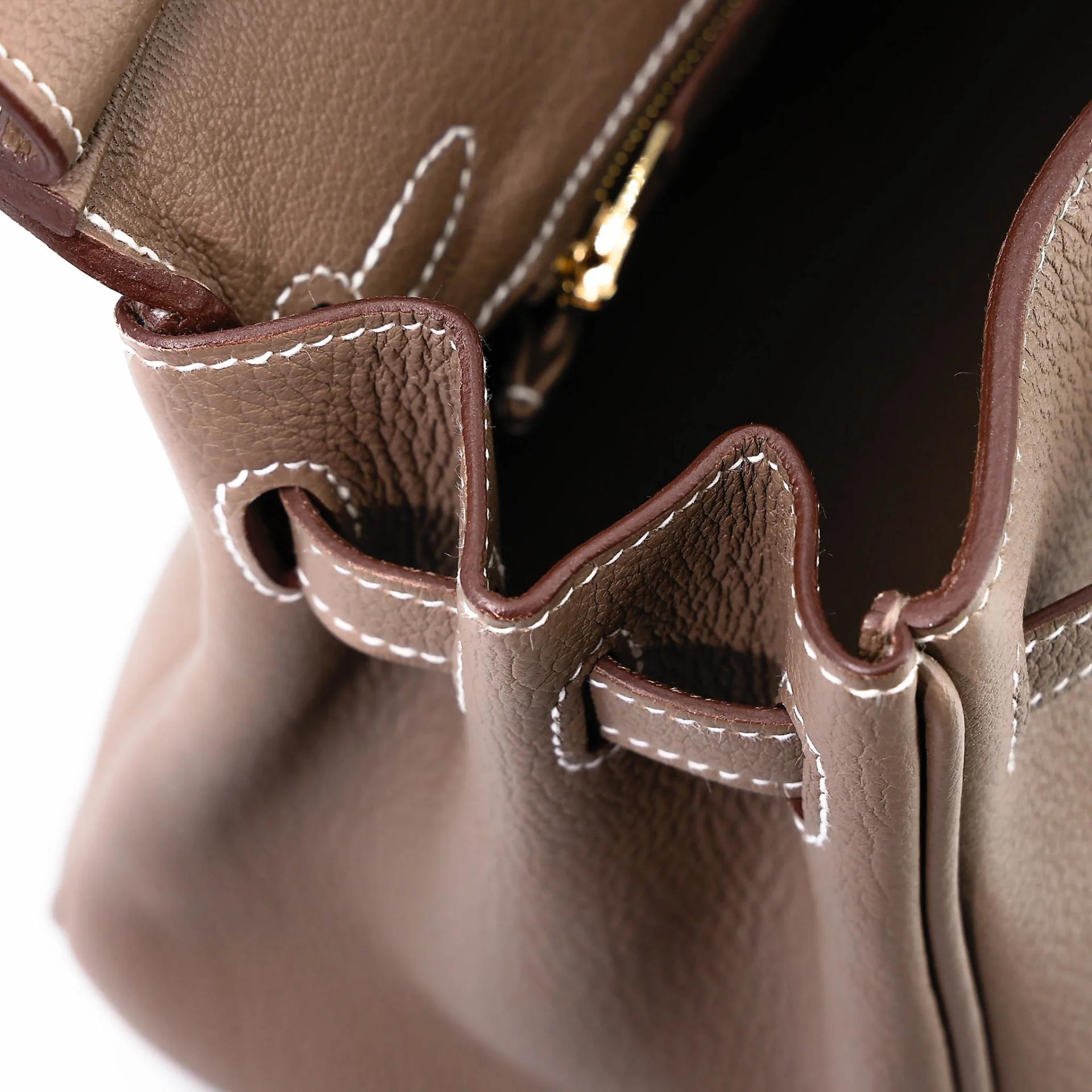 Excellent ( Rank SA ) HERMÈS Birkin 25 Etoupe (18) Togo Gold hardware G (2026) - 17