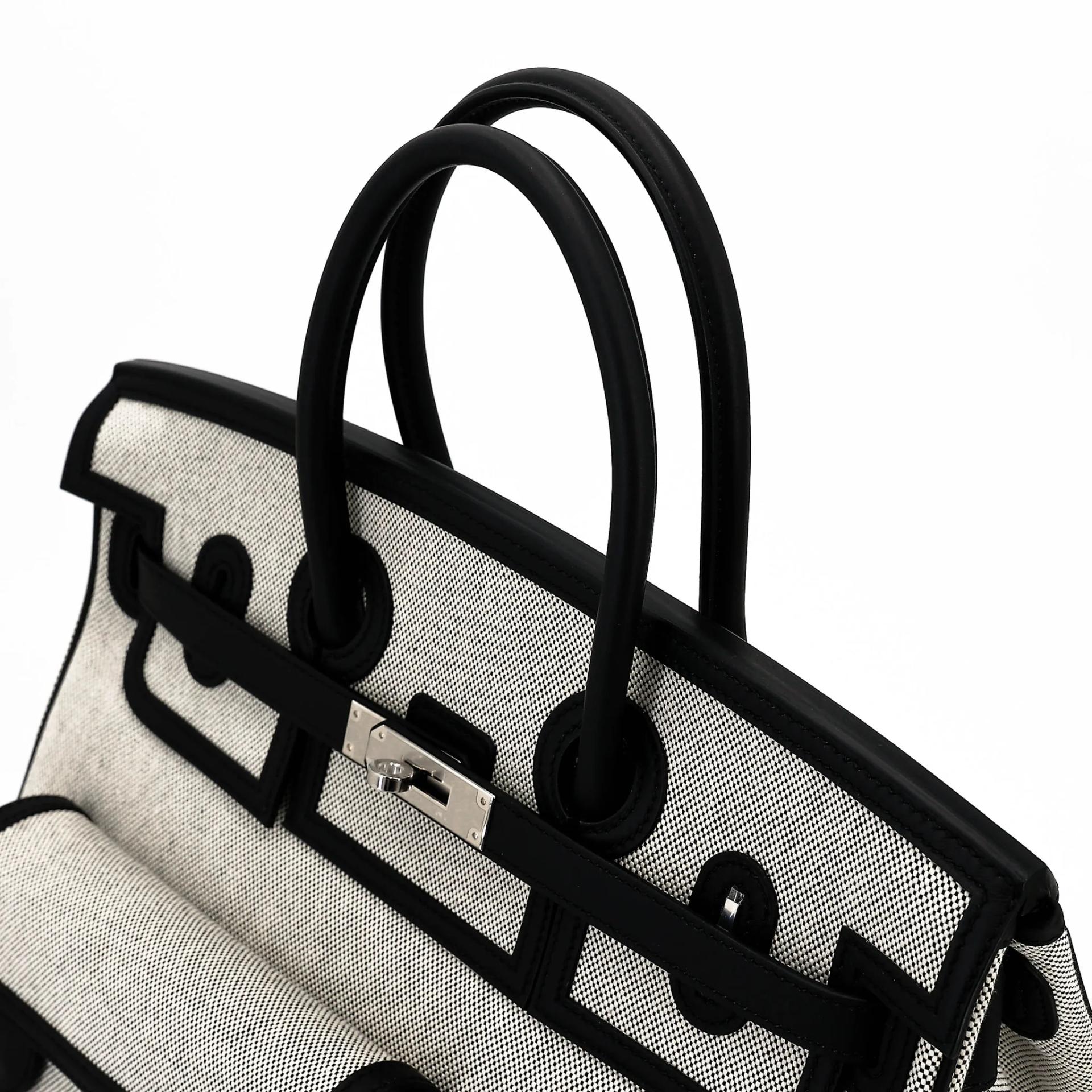 Brand New ( Rank N ) HERMÈS Limited Edition Birkin Cargo 35 Noir (89) Toile H canvas Swift Palladium hardware K (2025) - 3