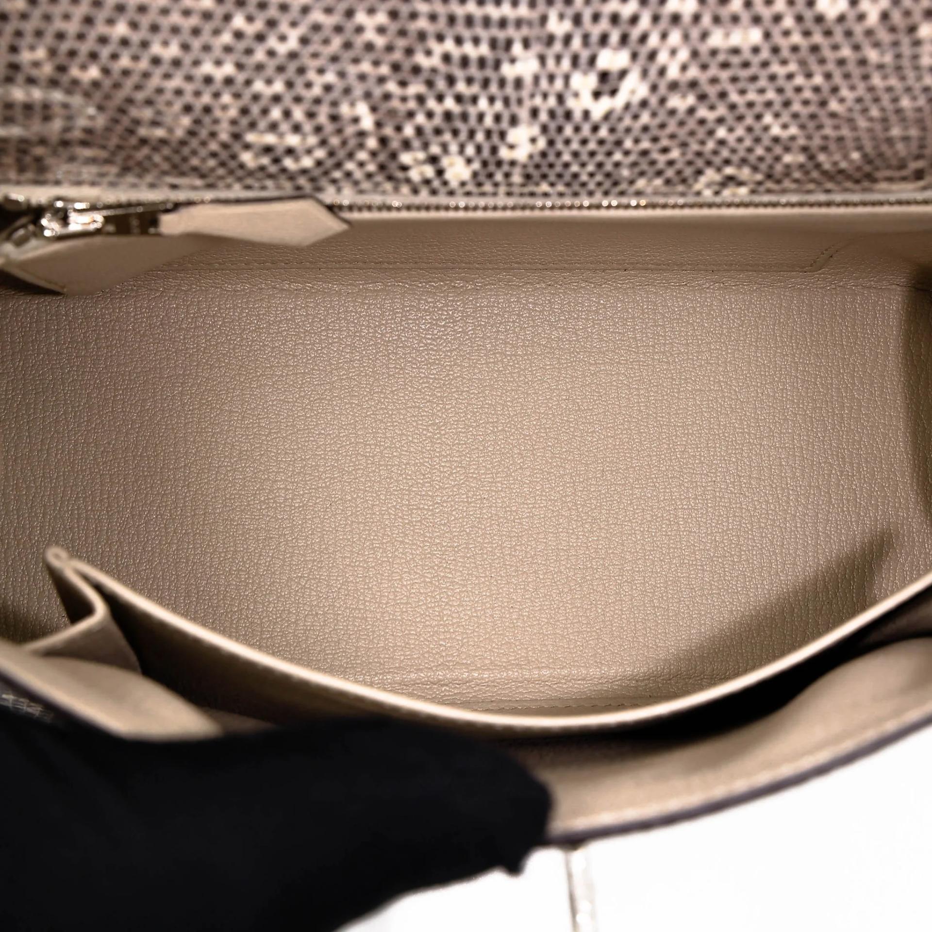 Unused ( Rank NS ) HERMÈS Kelly 25 Sellier Ombre (1B) Lizard Palladium hardware B (2023) - 19