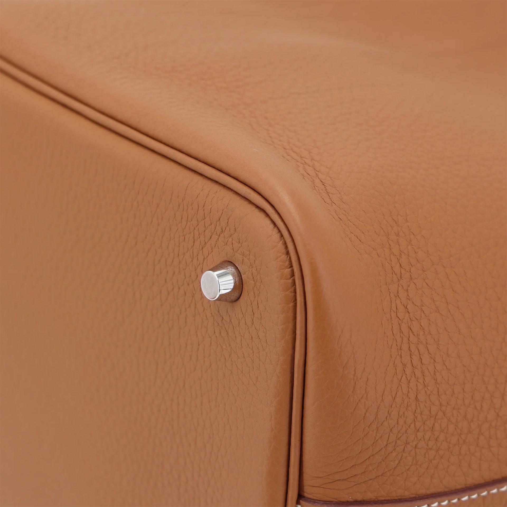 Excellent ( Rank SA ) HERMÈS Picotin Lock MM Gold (37) Clemence Palladium hardware W (2024) - 10