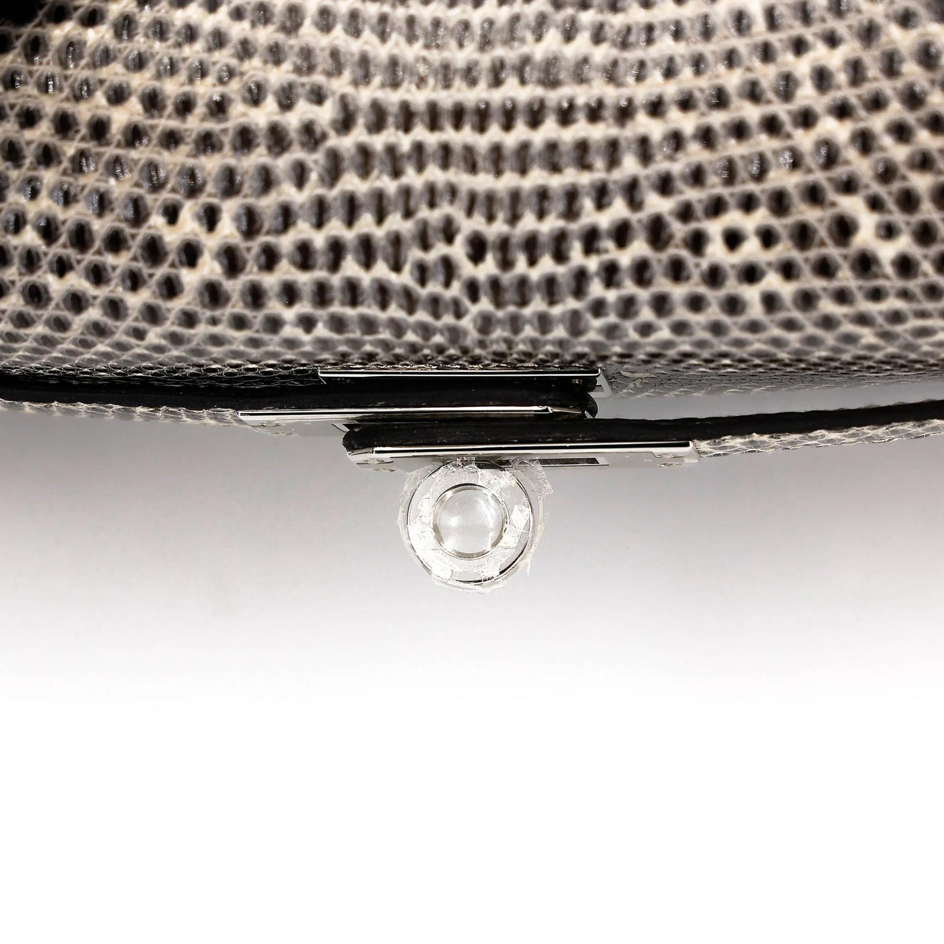 Unused ( Rank NS ) HERMÈS Kelly 25 Sellier Ombre (1B) Lizard Palladium hardware B (2023) - 9